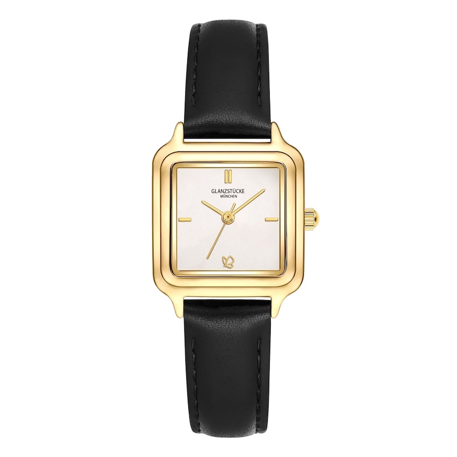 Glanzstücke München Armband-Uhr aus Echtleder in gelbgold 25,0x32,0 mm Damen