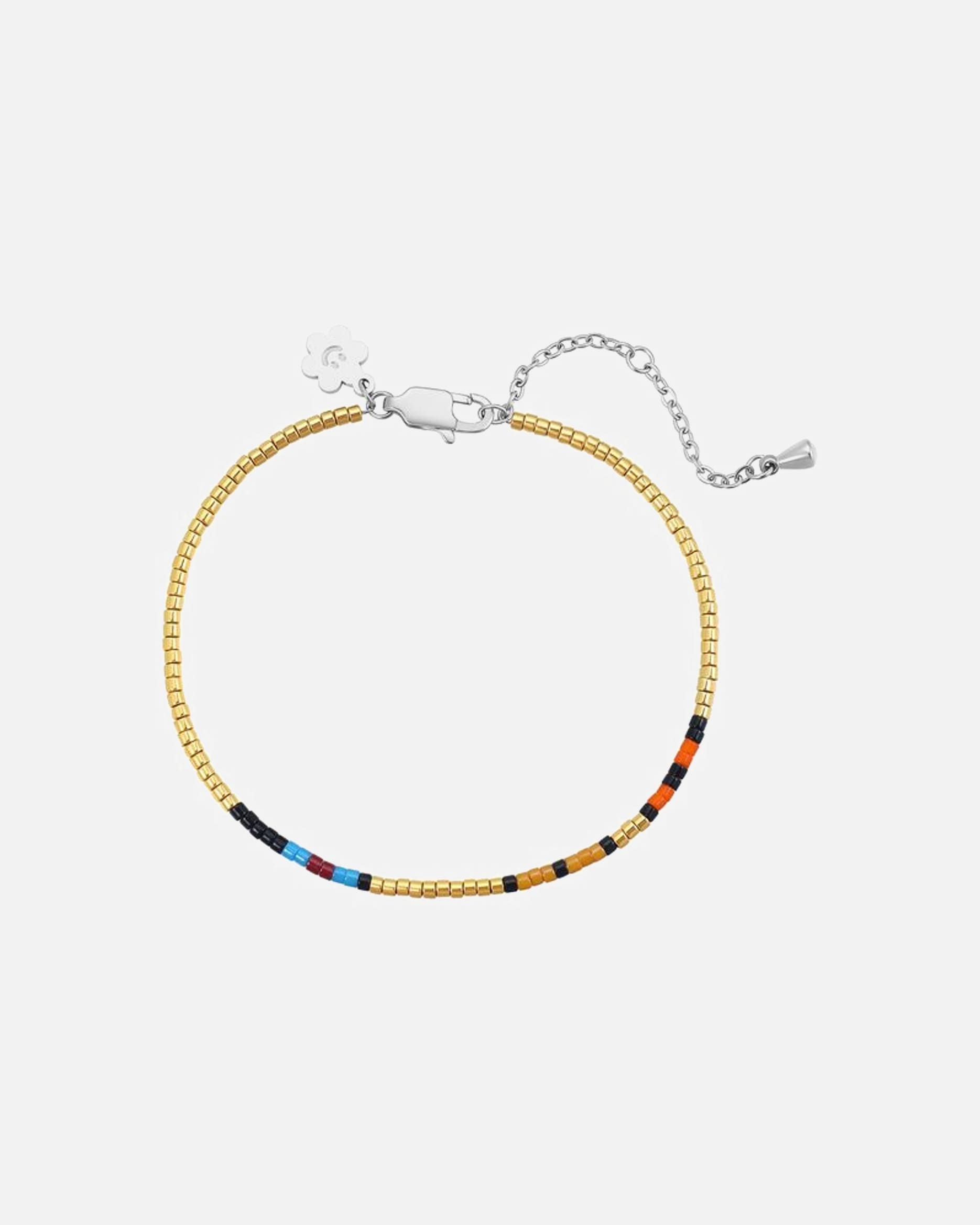 Armband für Weiblich Hey Happiness Default Brand Line Buntes Perlen Armband – Edelstahl Armband – wasserfest Silber
