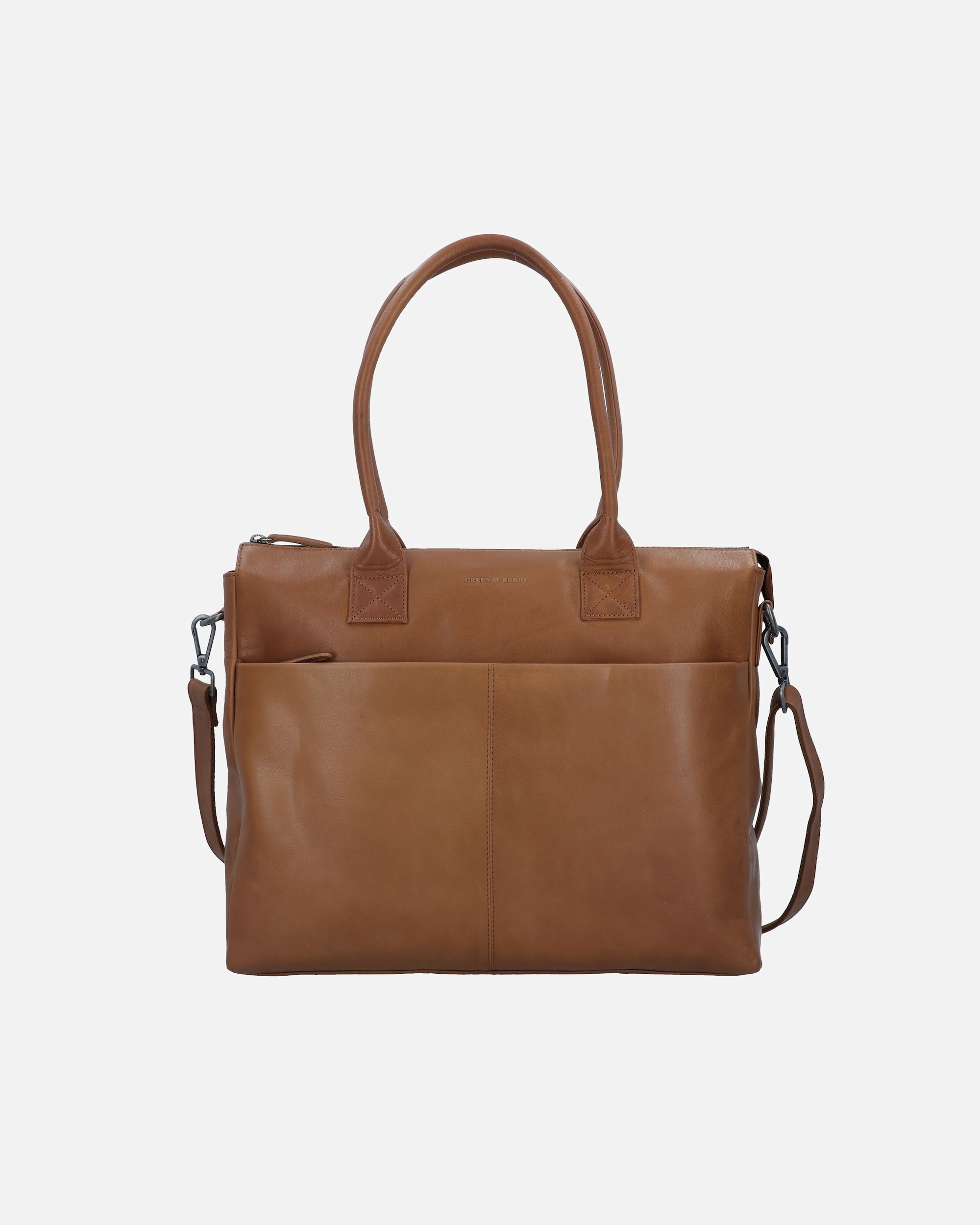 Laptoptasche für Männlich Greenburry Fiorentina Aktentasche Leder 39 cm Laptopfach tan