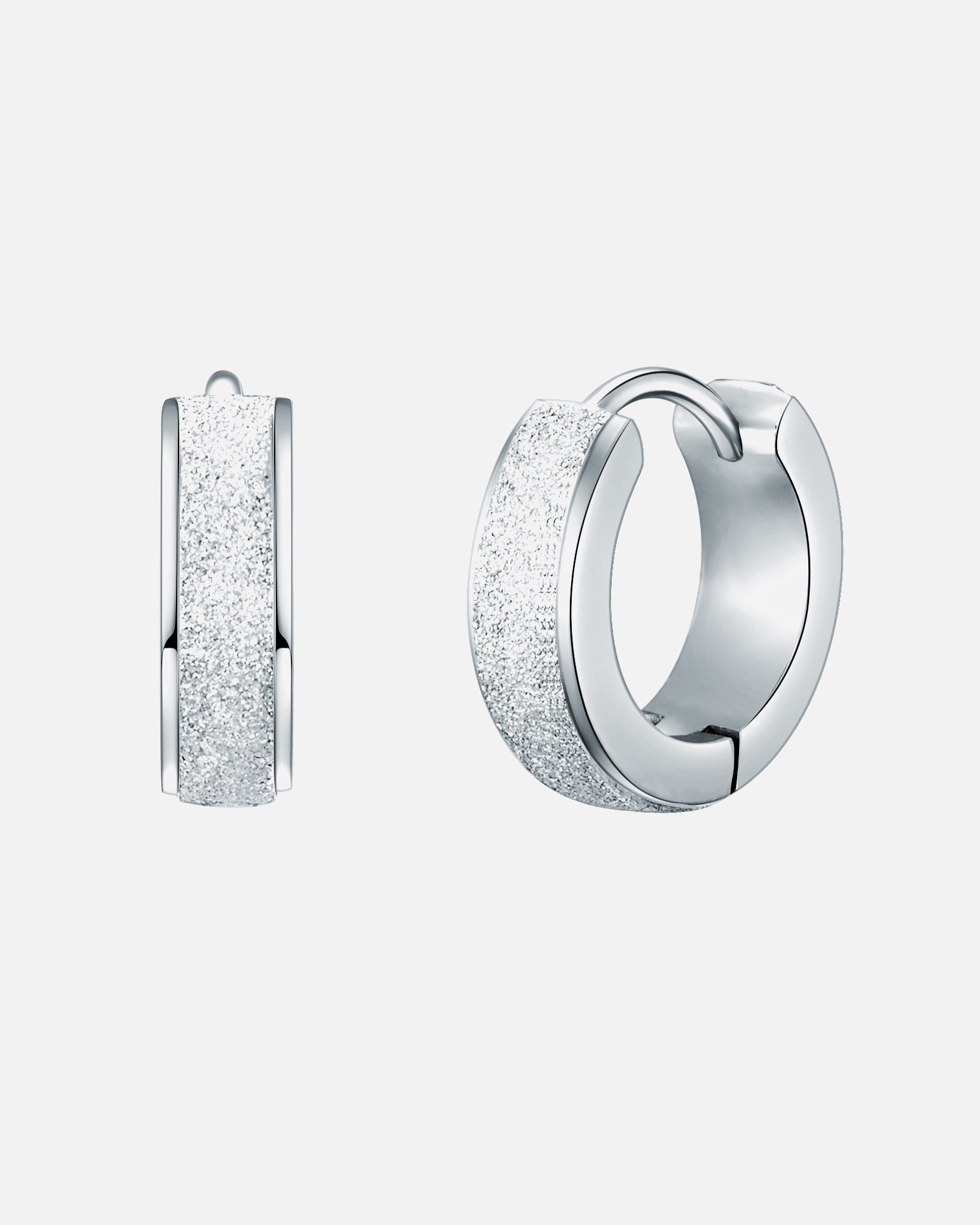 Creolen für Weiblich Eastside Creolen Edelstahl in Silber 12,9 mm