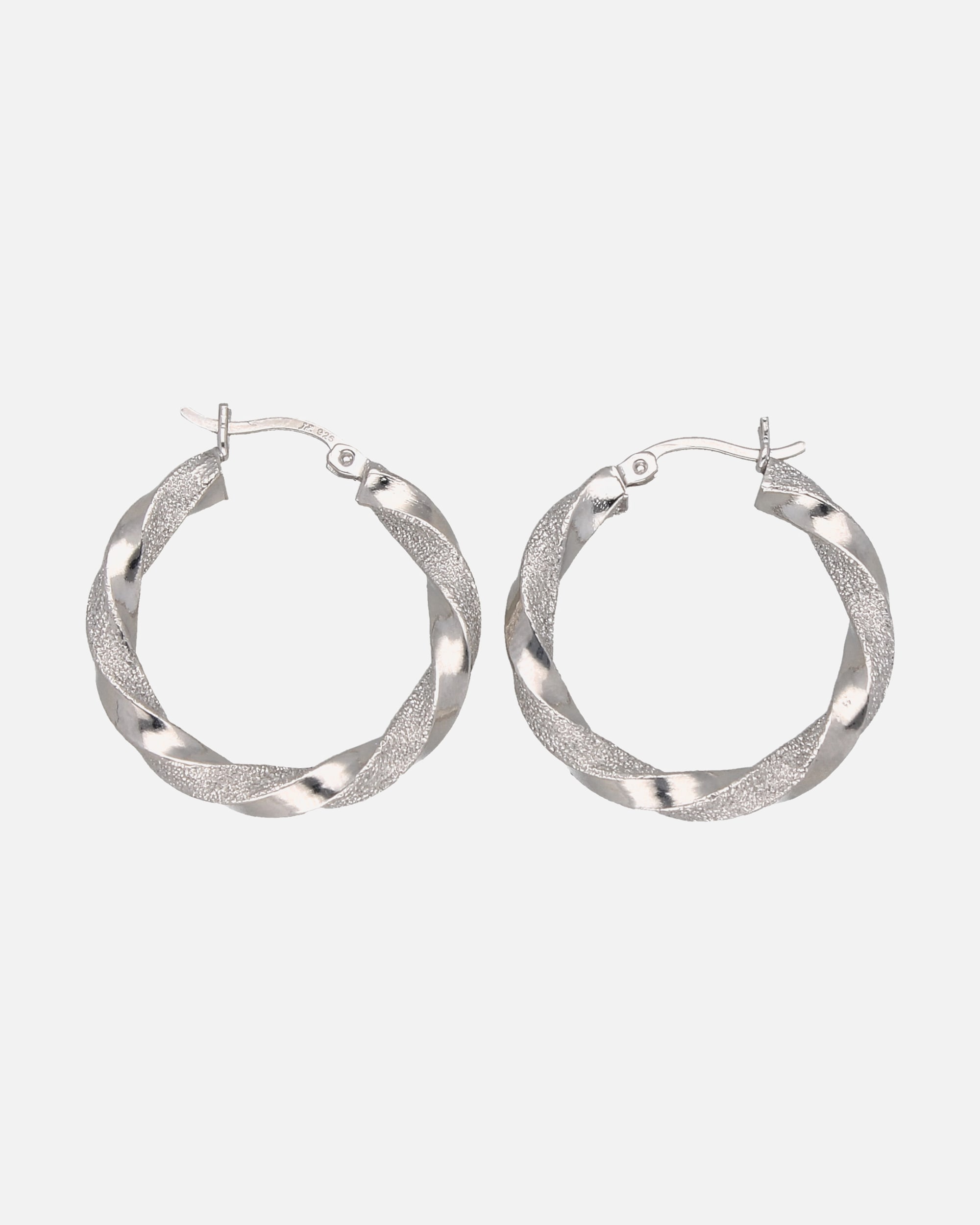 Ohrringe für Weiblich Smart Jewel Creolen gedreht, teilweise mit Glitter, Silber 925 Onesize