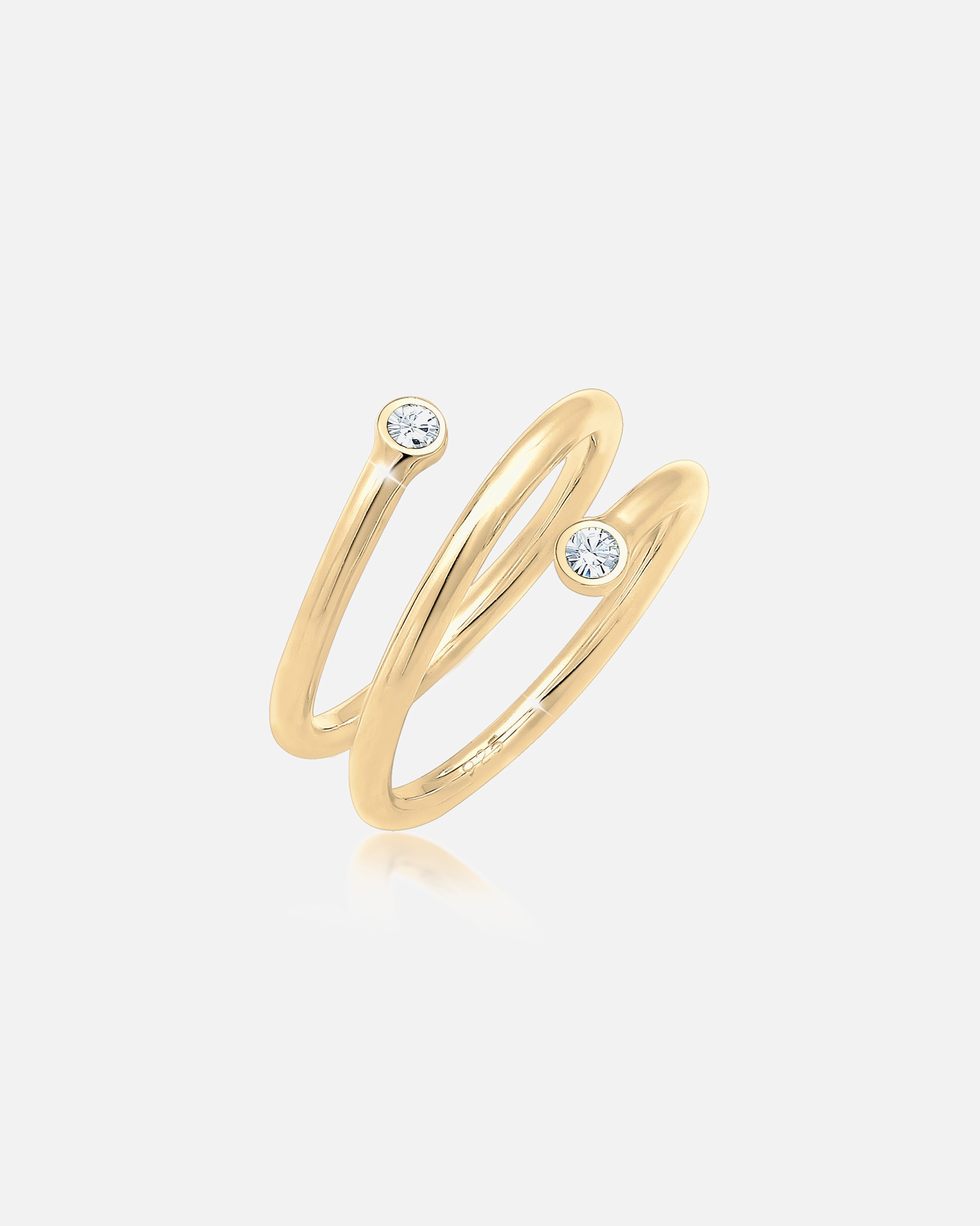 Ring für Weiblich Elli Wickelring Geo 925 Sterling Silber, mit Kristallen von Swarovski® 56