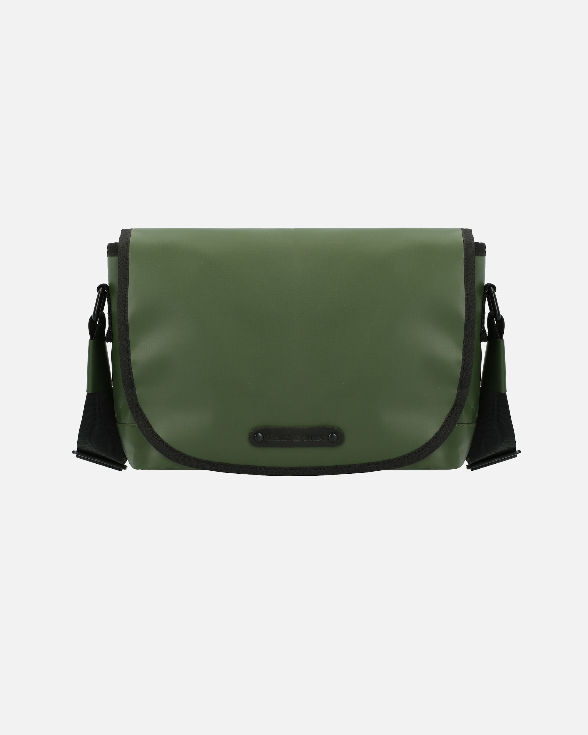 Handtasche für Männlich Greenburry Upcycled Tarpaulin Umhängetasche olive