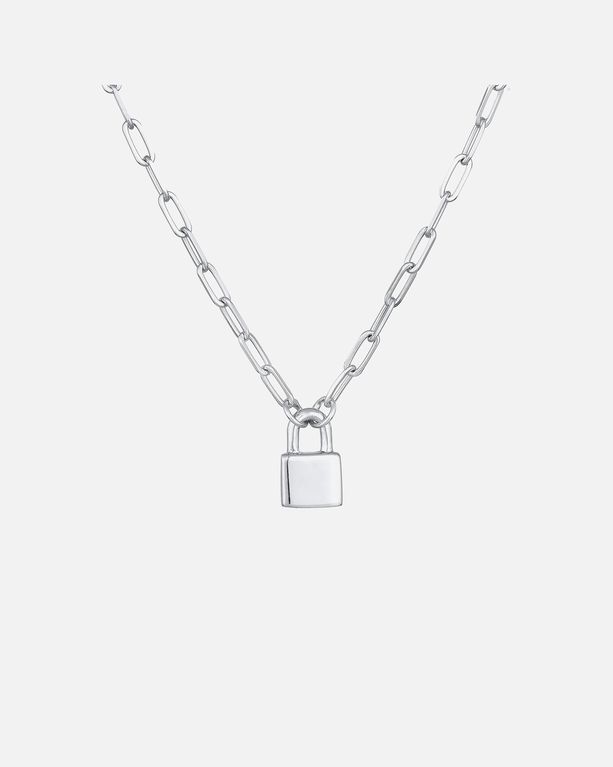 Halskette für Weiblich Elli PREMIUM Schloss Liebe Gliederkette Unisex 925er Silber rhodiniert silberfarben