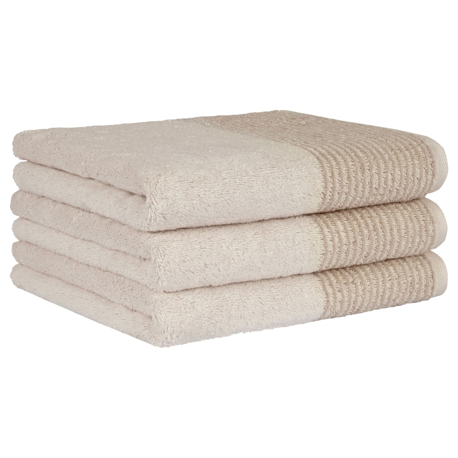 Cawö Gästetuch 3er Pack 'Luxury Home Two-Tone' Natur