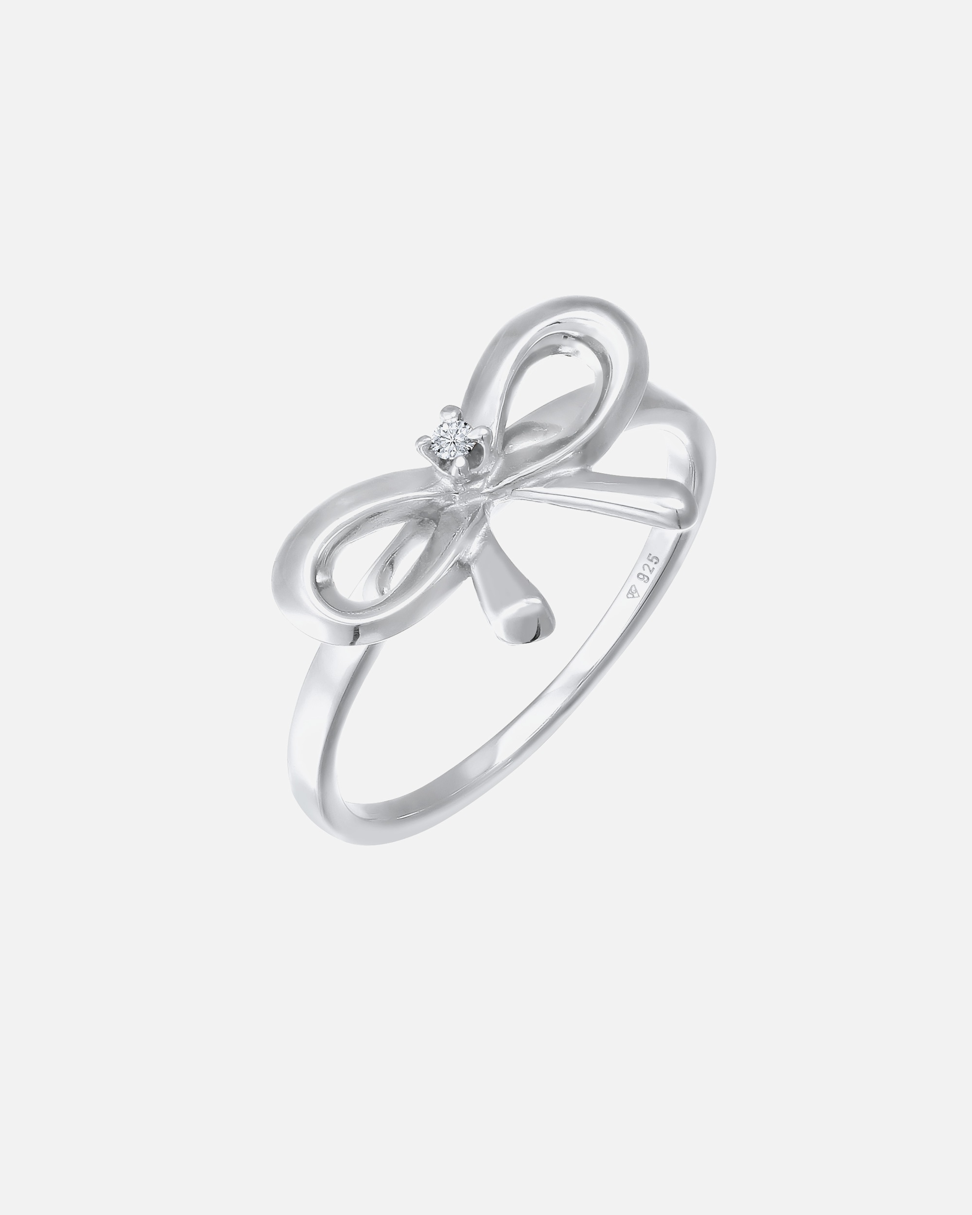 Ring für Weiblich Elli DIAMONDS Schleife Diamant 0.015 ct. 925 Silber 58