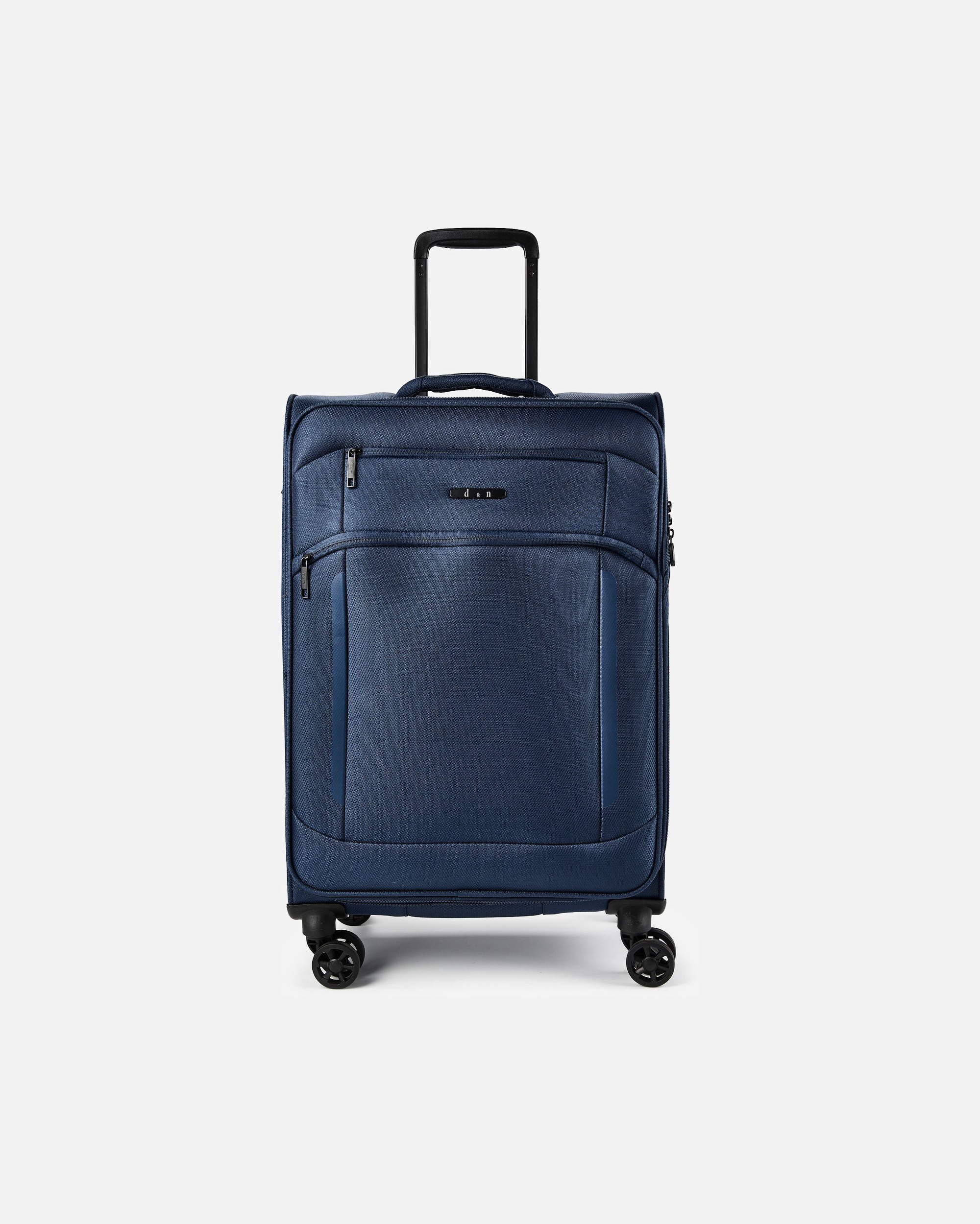 Trolley für Männlich d & n Travel Line 9804 4 Rollen Trolley M 68 cm mit Dehnfalte dark blue