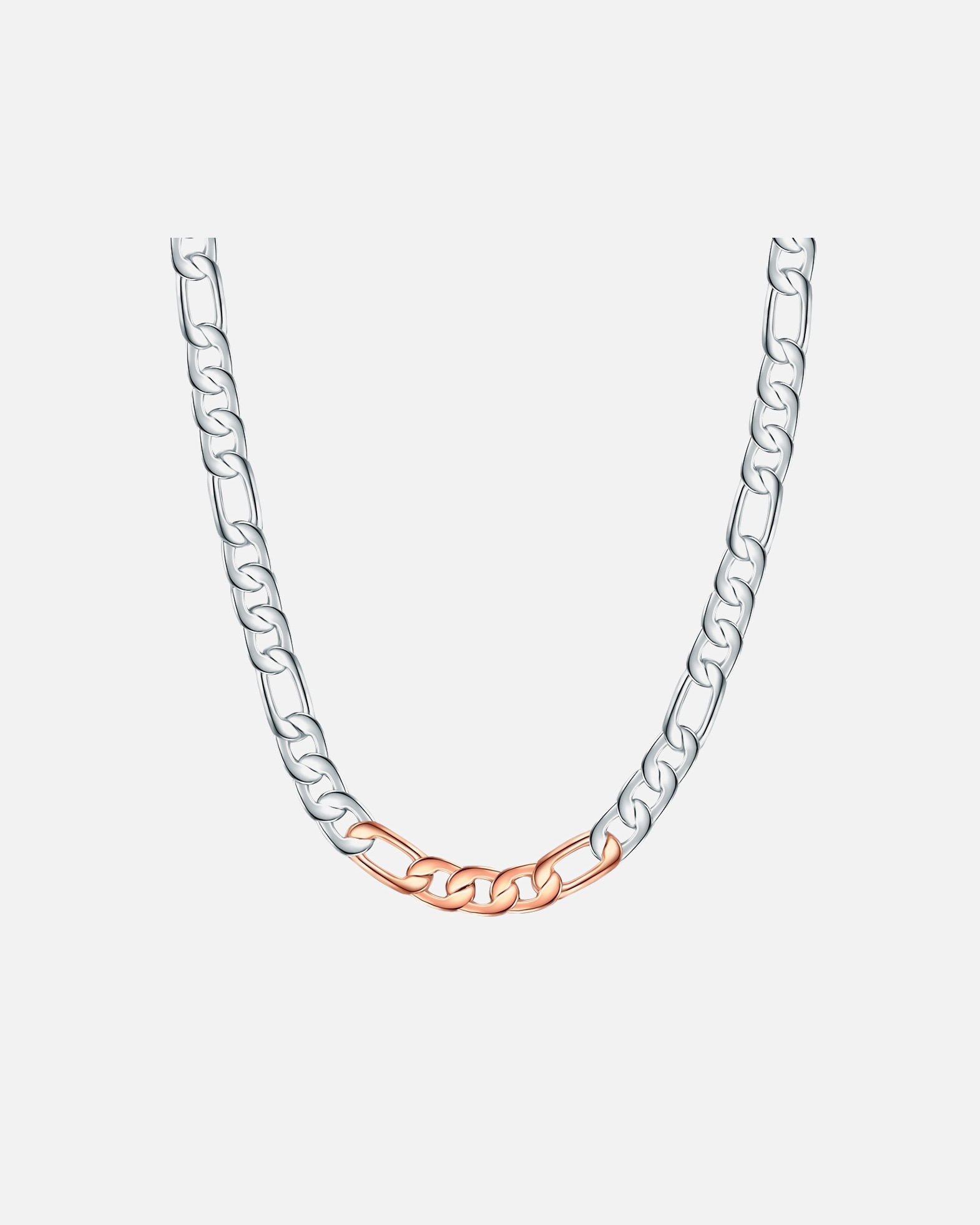 Halskette für Weiblich Lulu & Jane Halskette Metall-Legierung in Silber/Roségold 43,0 cm Basiskette + 5,0 cm Verlängerung
