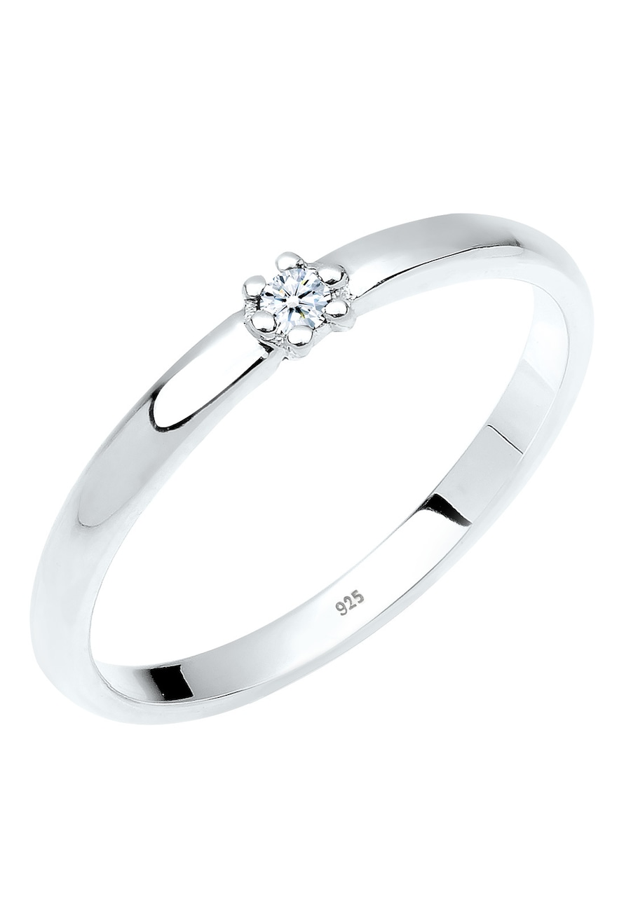 Elli DIAMONDS Verlobungsring Diamant 0.03 ct. 925 Silber 58 Damen