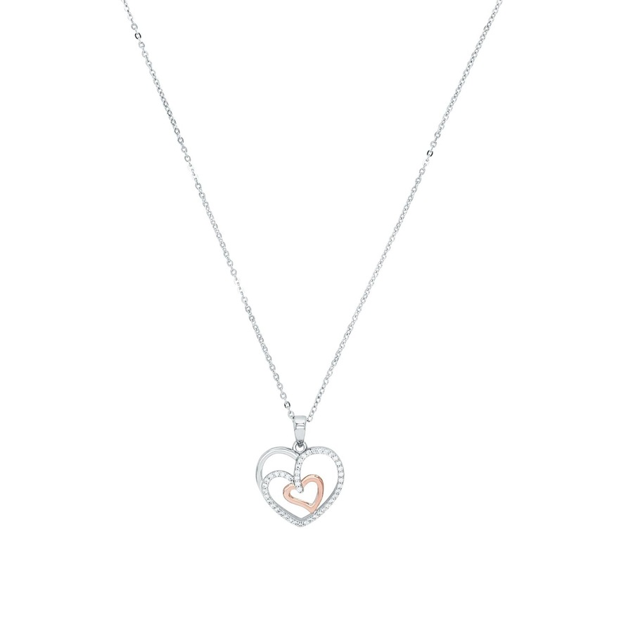 amor Kette mit Anhänger Bicolor Weiss Damen