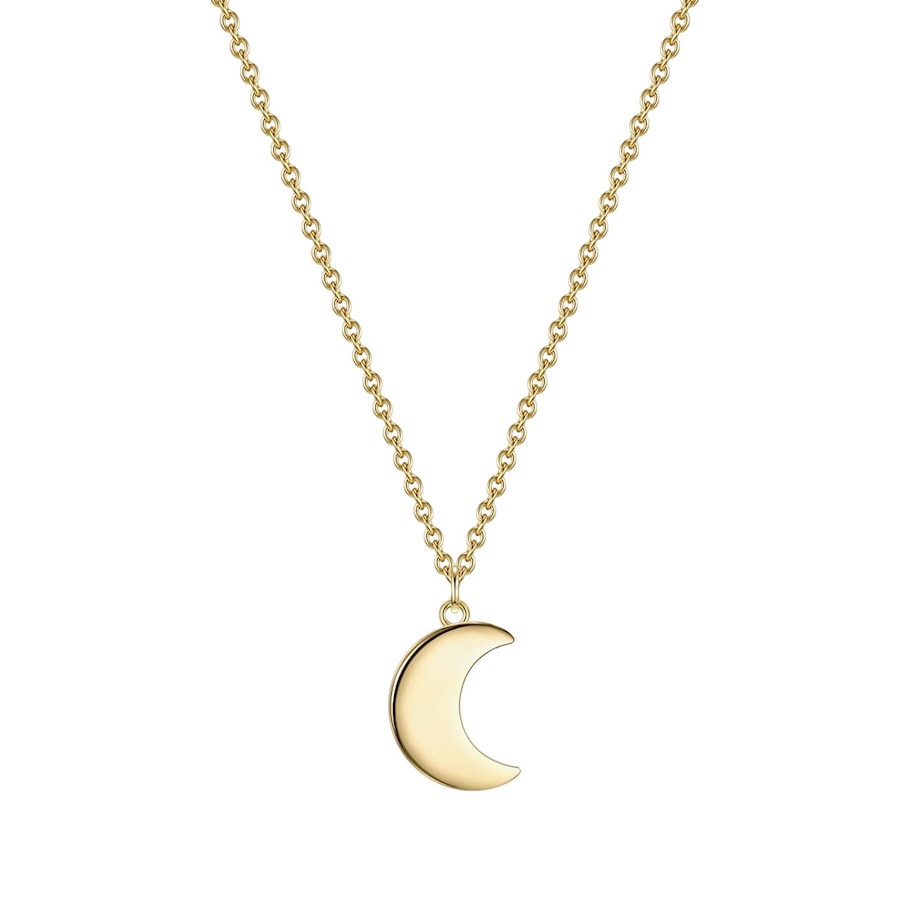 Glanzstücke München Halskette Mond Sterling Silber in Gelbgold 40,0 cm Basiskette + 5,0 Verlängerung Damen