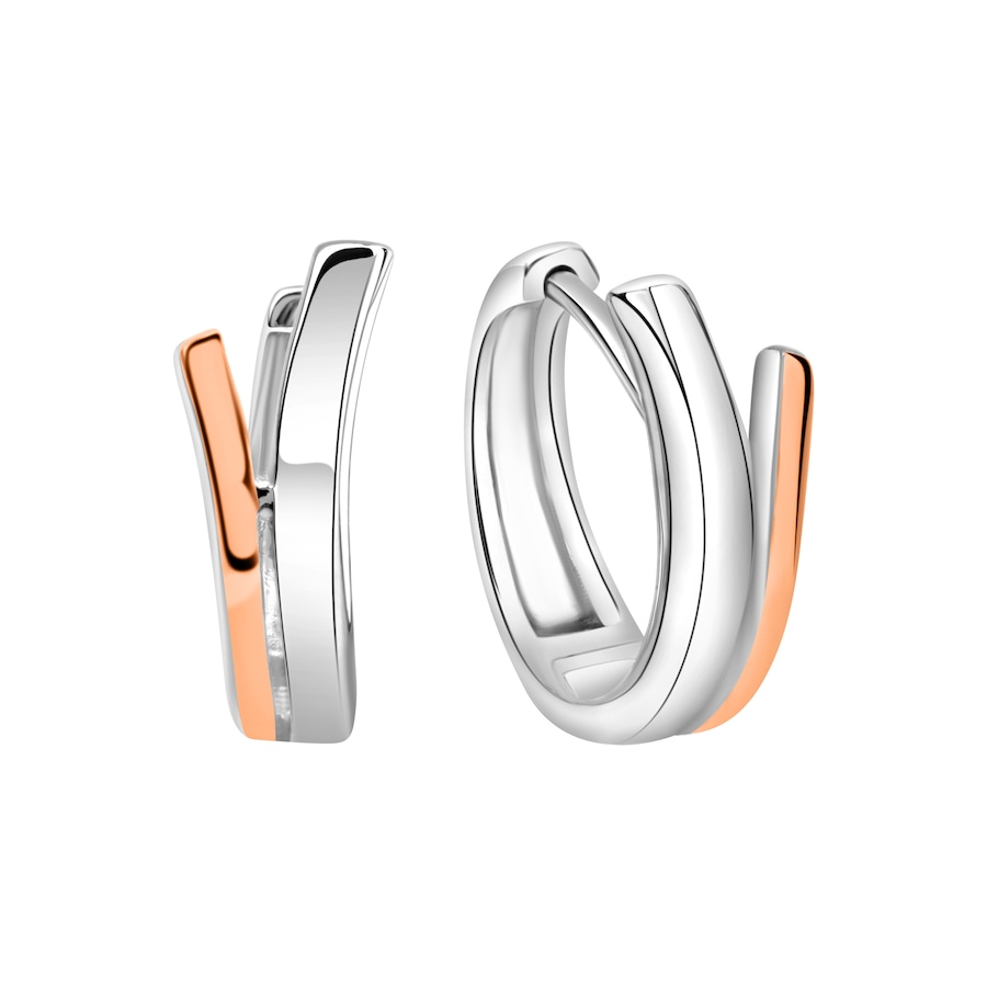 Zeeme Klappcreolen 925/- Sterling Silber ohne mehrfarbig Damen