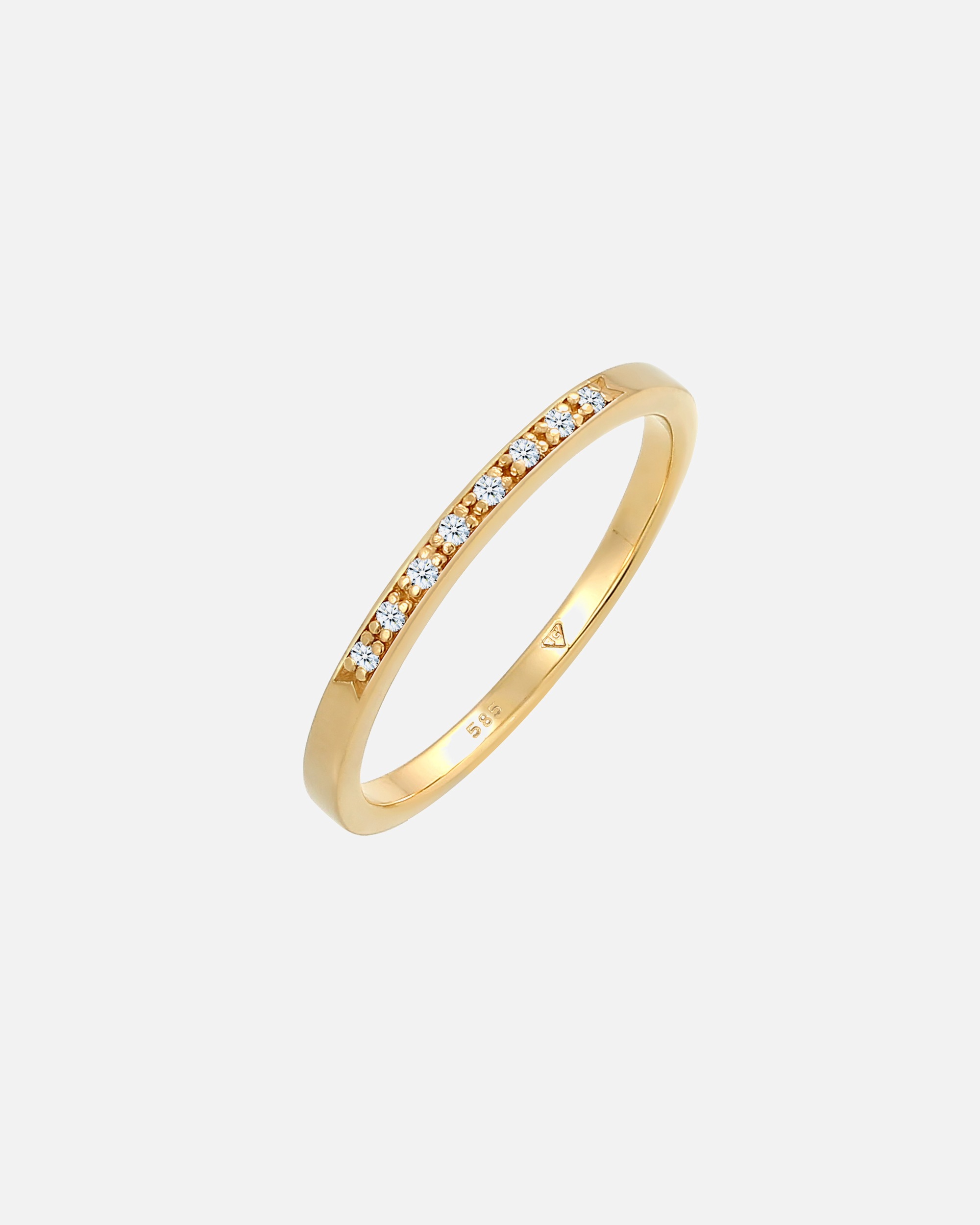 Ring für Weiblich Elli DIAMONDS Bandring Verlobung Diamant (0.04 ct.) 585 Gelbgold 56