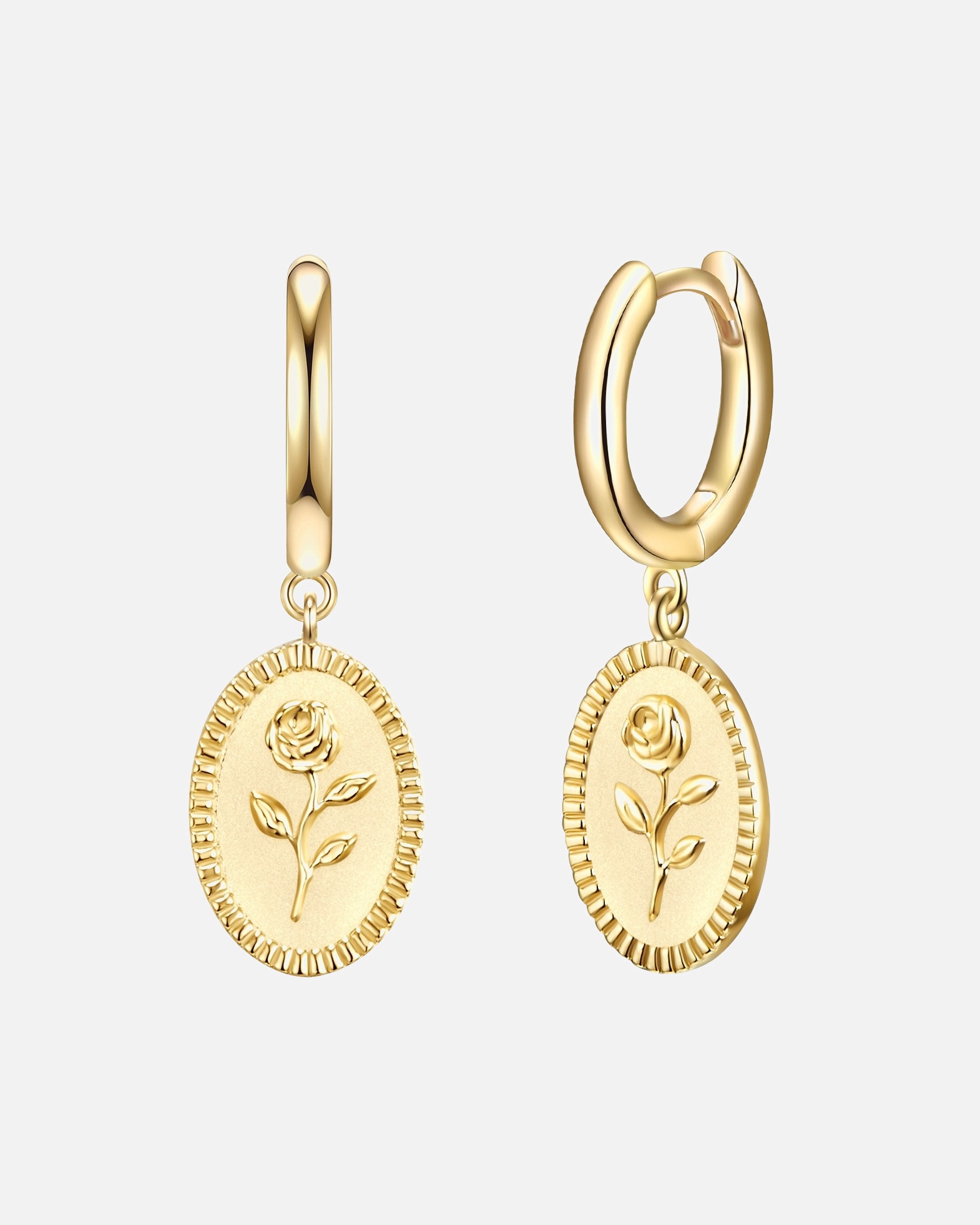 Ohrringe für Weiblich Glanzstücke München Creolen Blume Sterling Silber in Gelbgold 24,9 mm