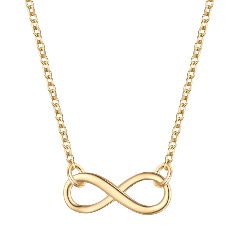 Glanzstücke München Halskette Infinity aus Sterling Silber in gelbgold 40,0 cm Basiskette + 5,0 Verlängerung Damen