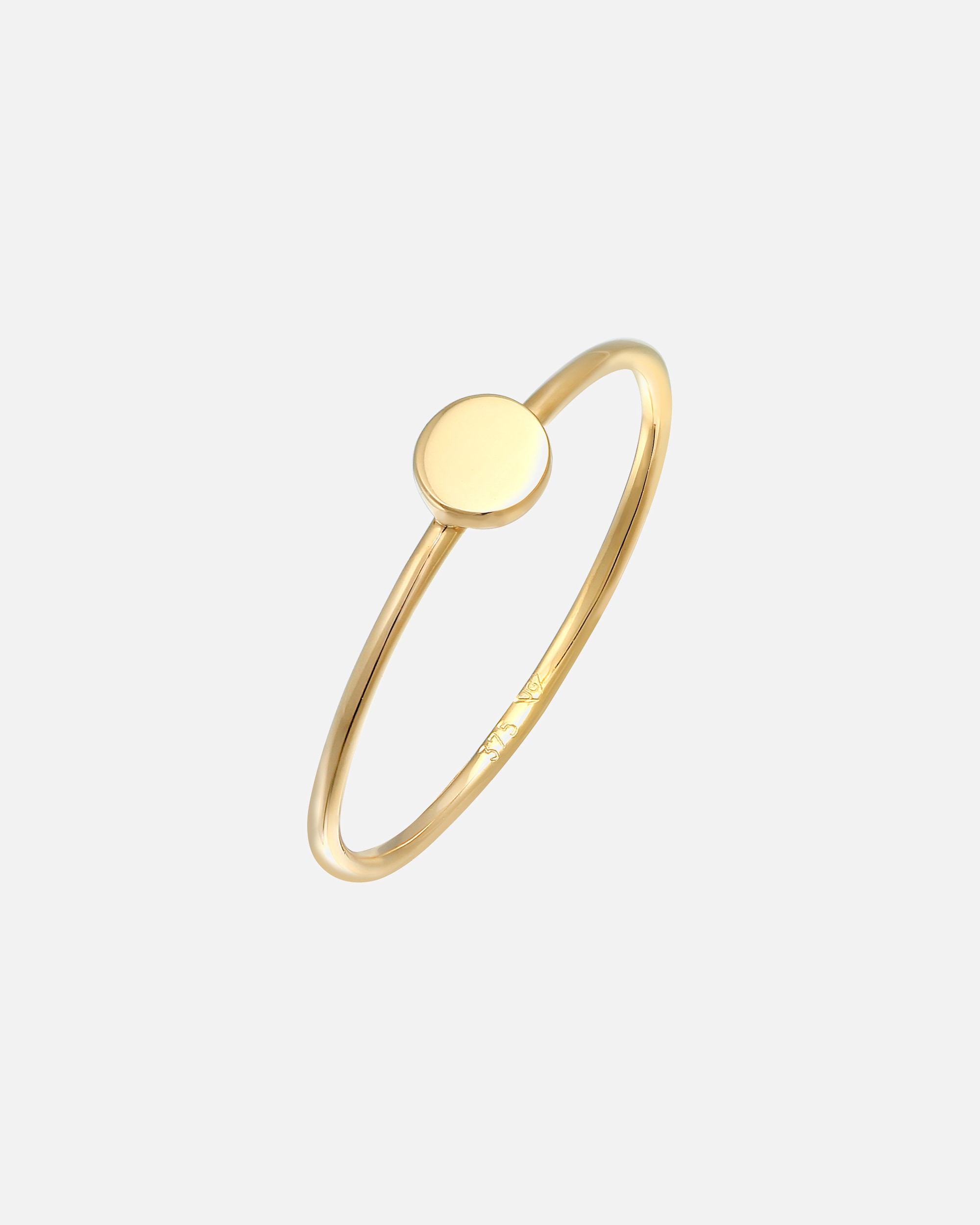 Ring für Weiblich Elli PREMIUM Plättchen Runde Form Statement 375 Gelbgold 58
