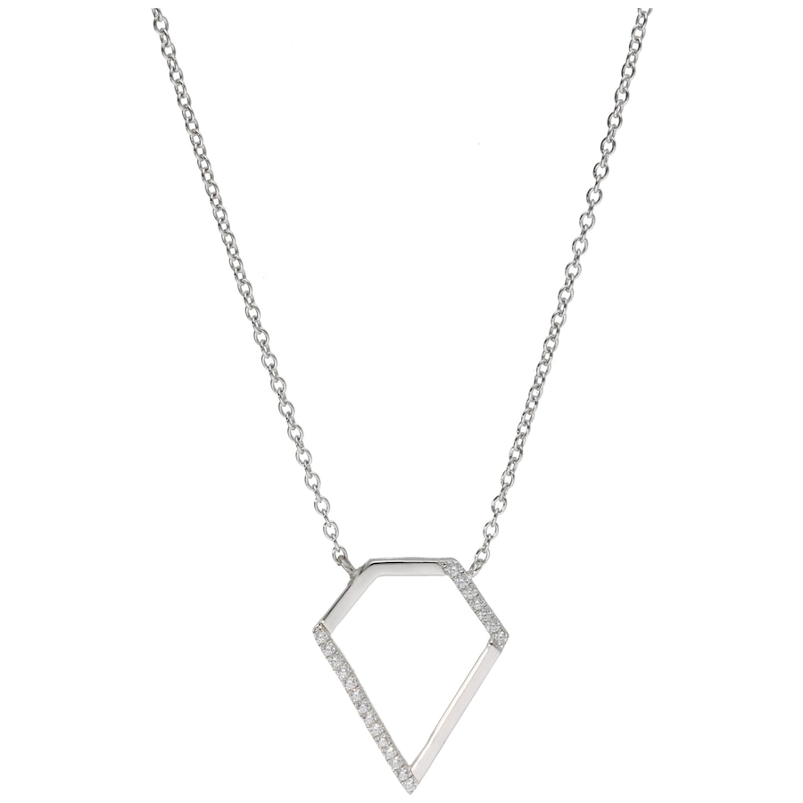 Smart Jewel Collier Mittelteil Pentagon mit Zirkonia, Silber 925 47 cm Damen