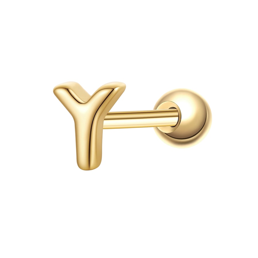 Glanzstücke München Piercing Buchstabe Y aus Sterling Silber in gelbgold 3,9 mm Damen