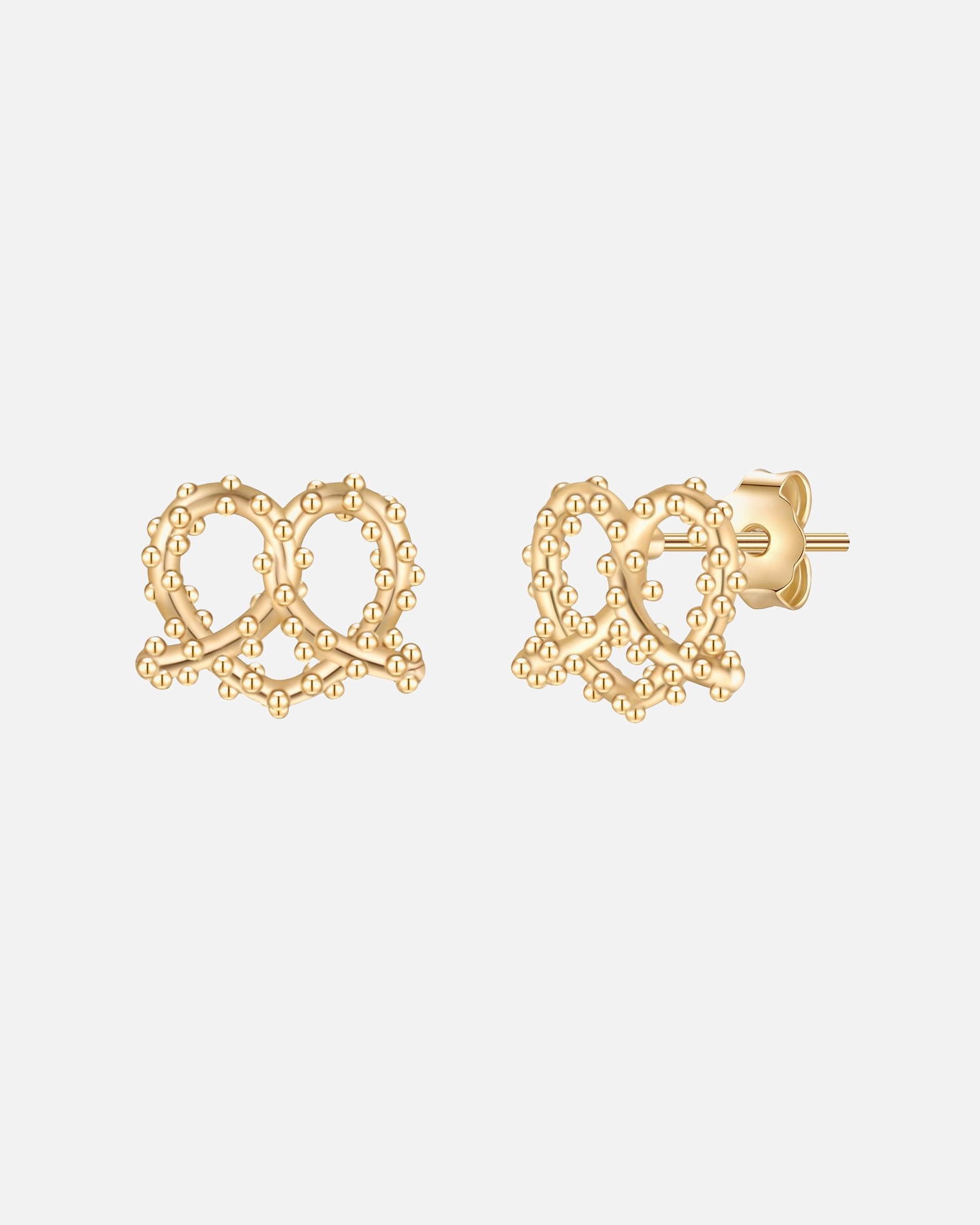 Ohrringe für Weiblich Glanzstücke München Ohrstecker Herz-Breze aus Sterling Silber in gelbgold 7,7 mm