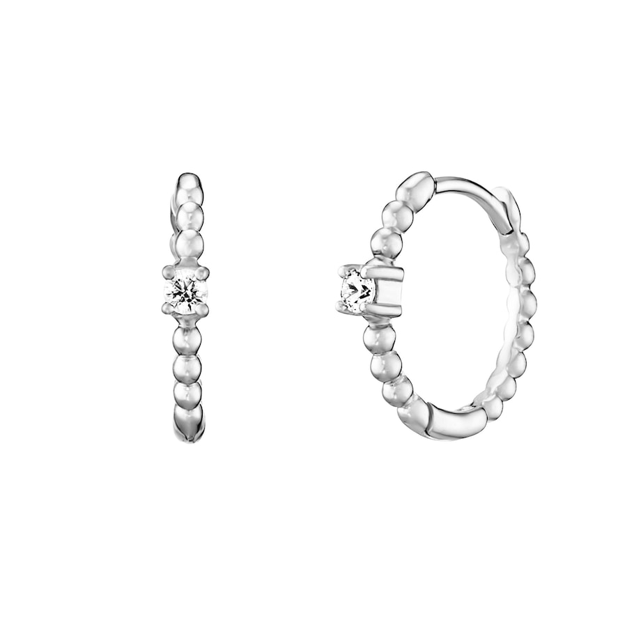 Julie Julsen Klappcreolen 925/- Sterling Silber Zirkonia weiß Weiss Damen