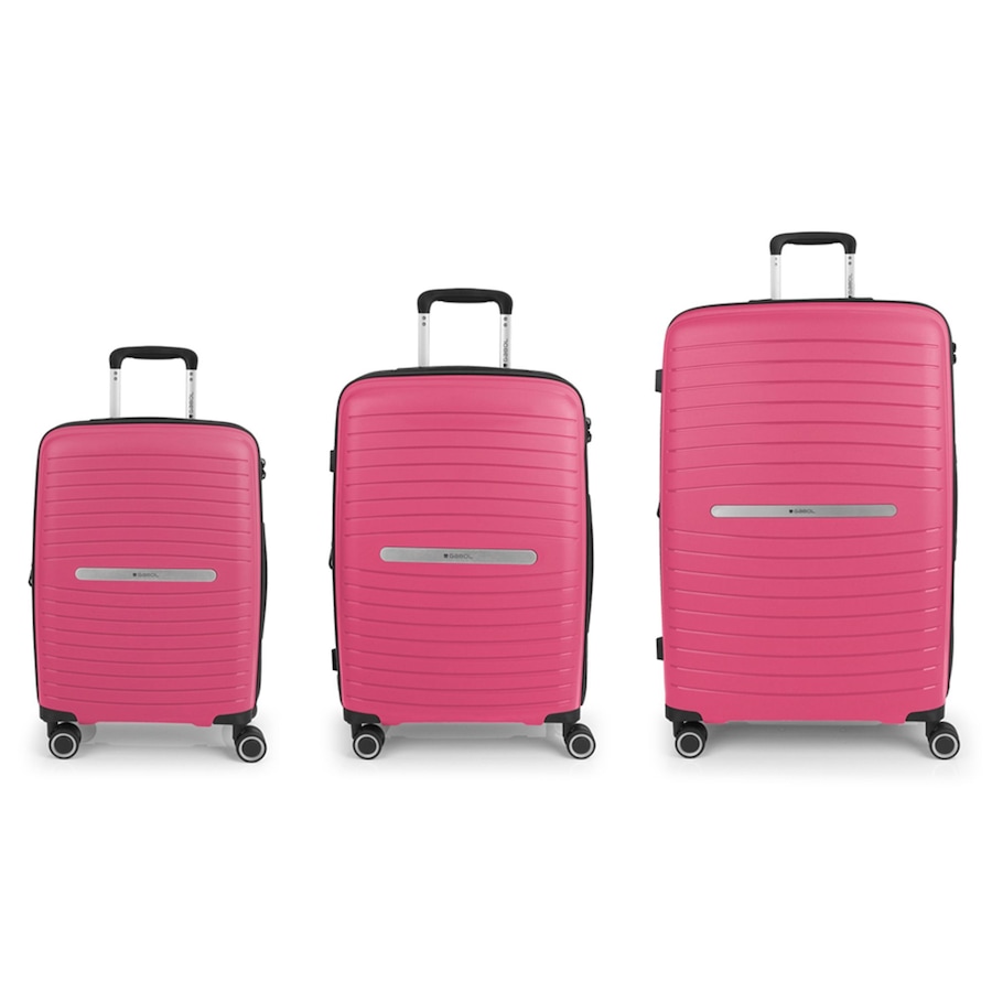 Gabol Shinyuu 4 Rollen Kofferset 3-teilig mit Dehnfalte rosa Herren