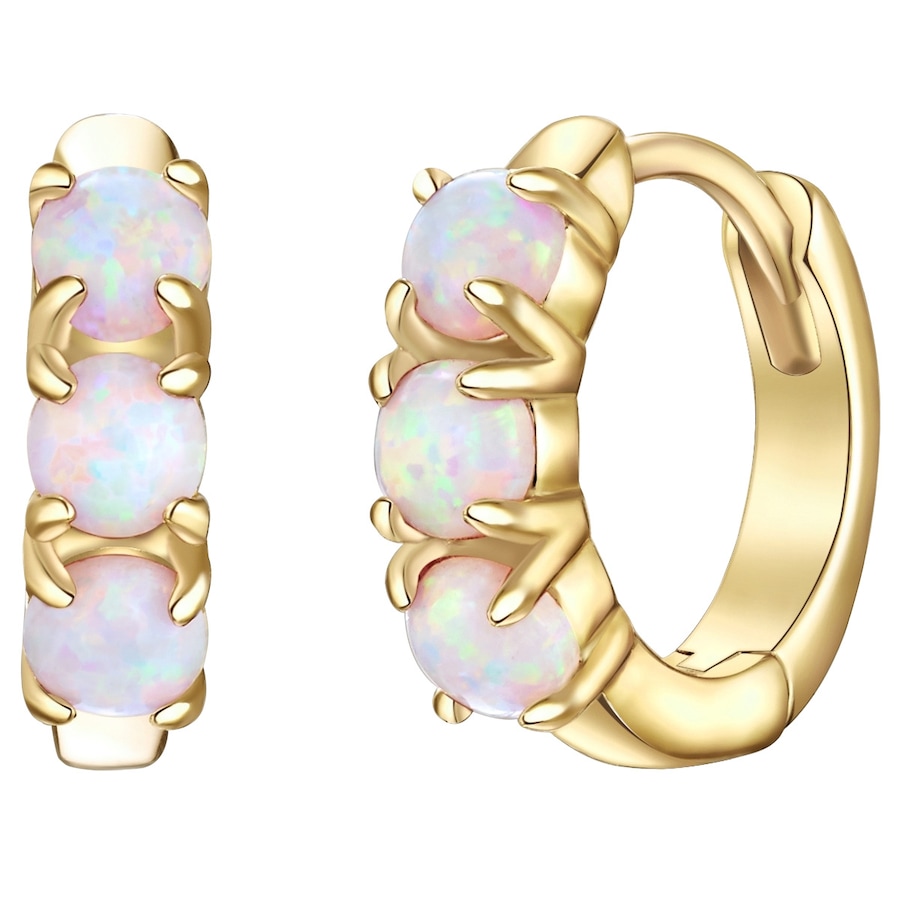 Glanzstücke München Creolen aus Sterling Silber in gelbgold mit Opal (synth.) 10,5 mm Damen