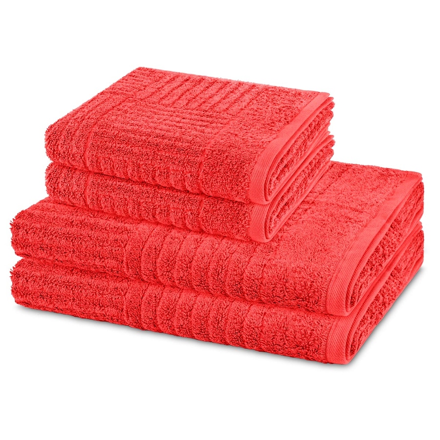 ROSS Handtuch-Set Carre (4-teilig) Hummer Coral