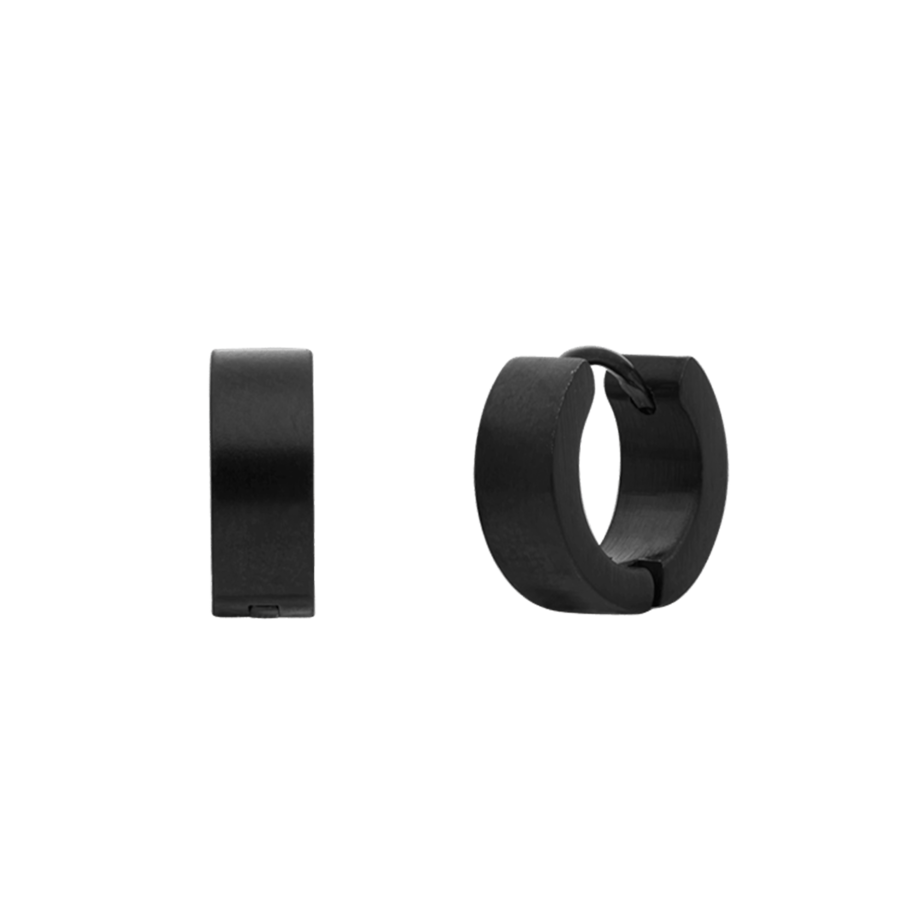 Lucardi Ohrringe Stahl - schwarz Damen