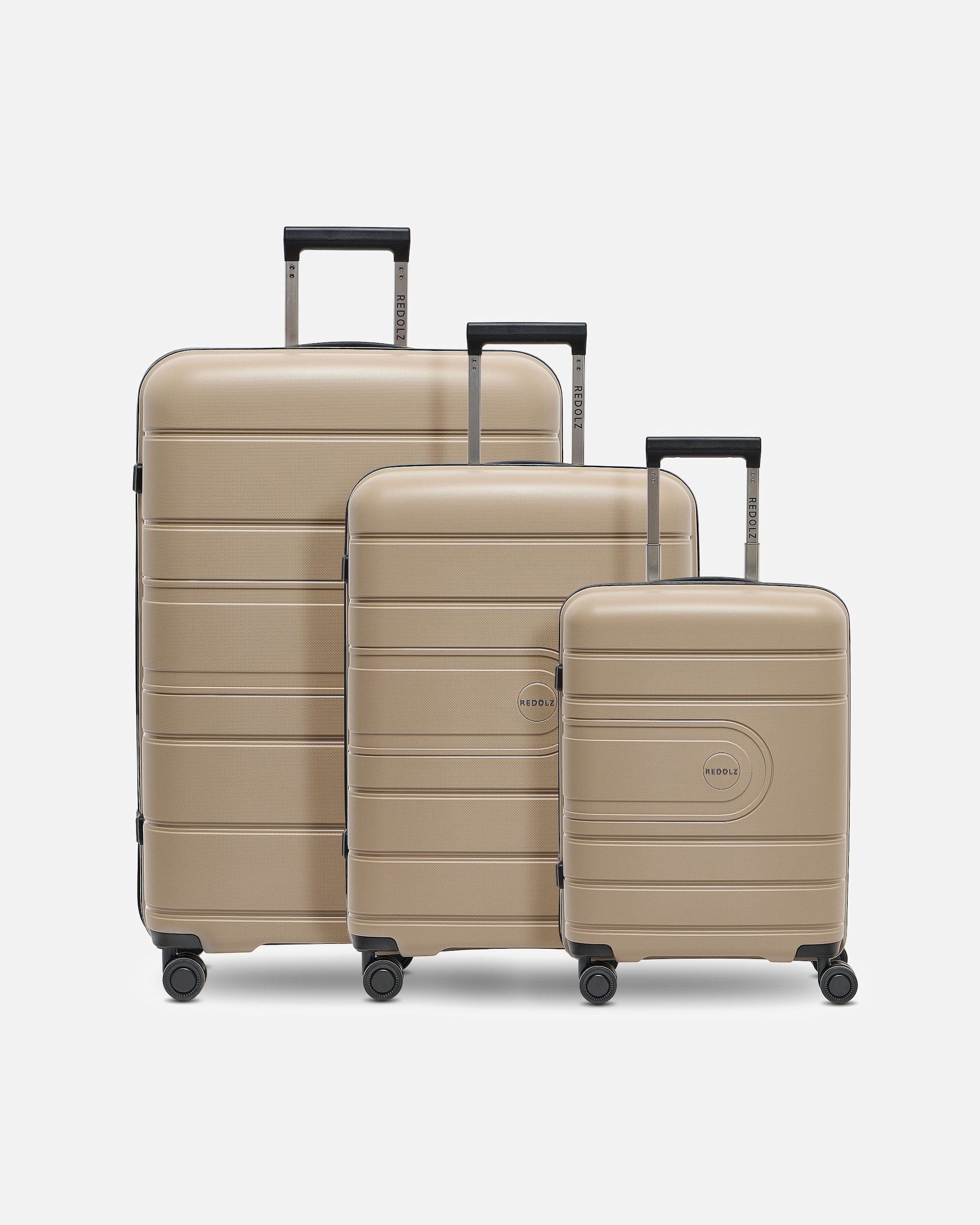 Koffer für Männlich Redolz Essentials 11 3-SET 4 Rollen Kofferset 3-teilig beige