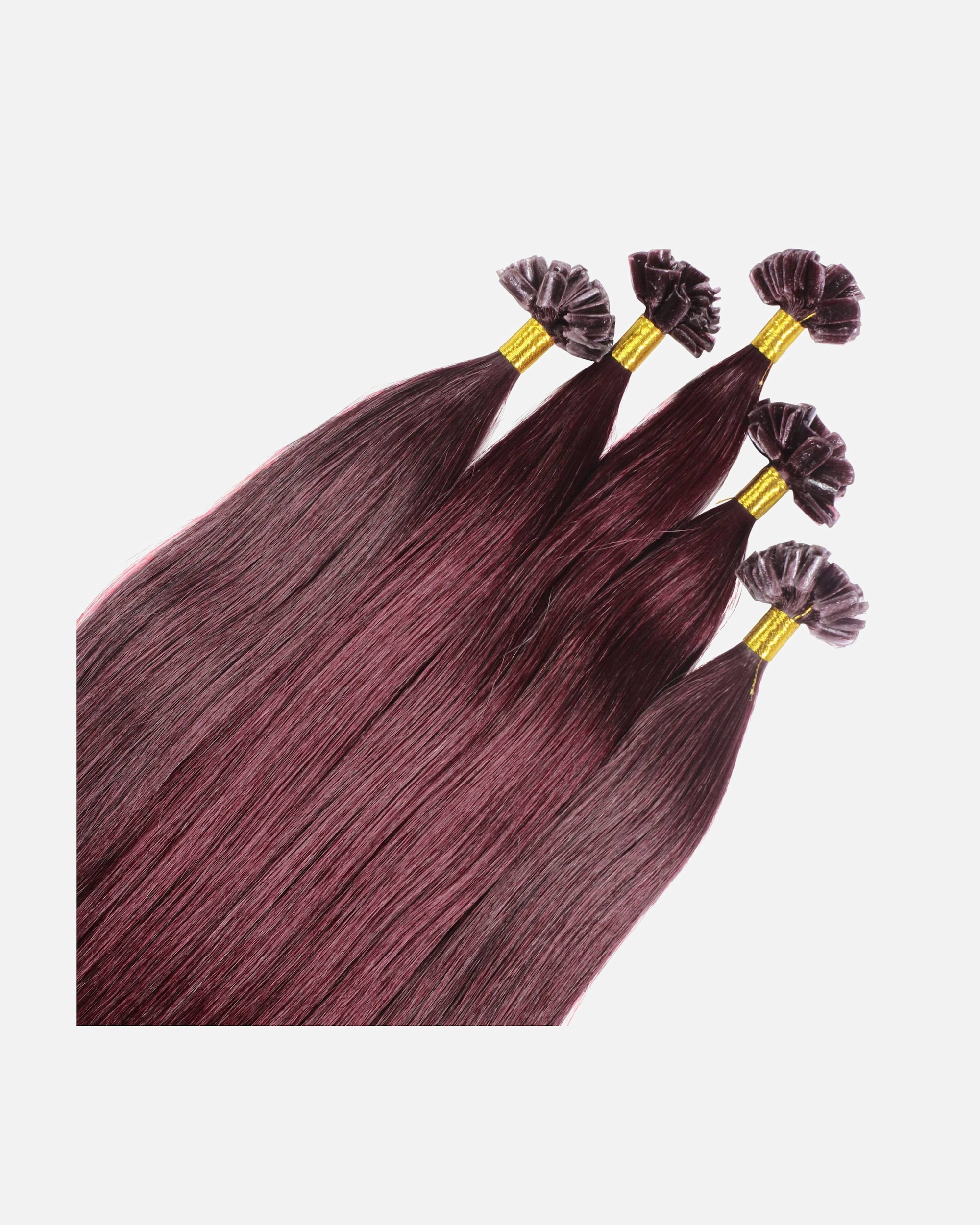 Extensions für Weiblich hair2heart Bonding Extensions Premium Echthaar #55/66 Hellbraun Intensiv Violett-Intensiv 1g 60cm