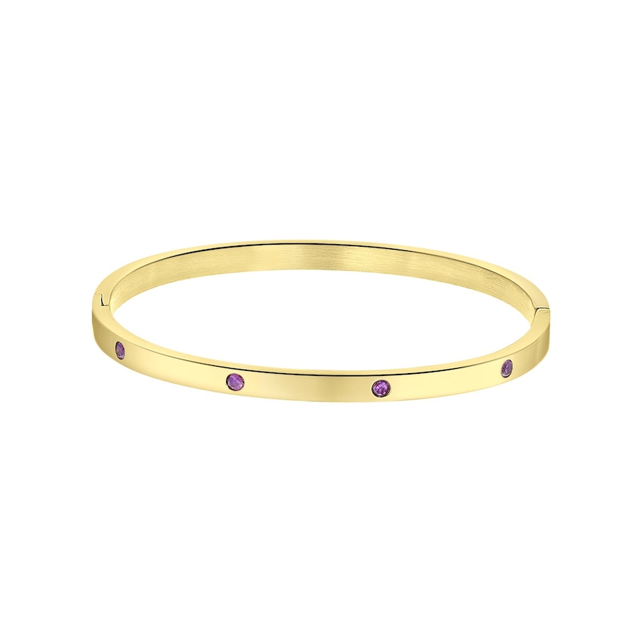 Lucardi Armband Stahl 58 mm - Februar Gold Damen