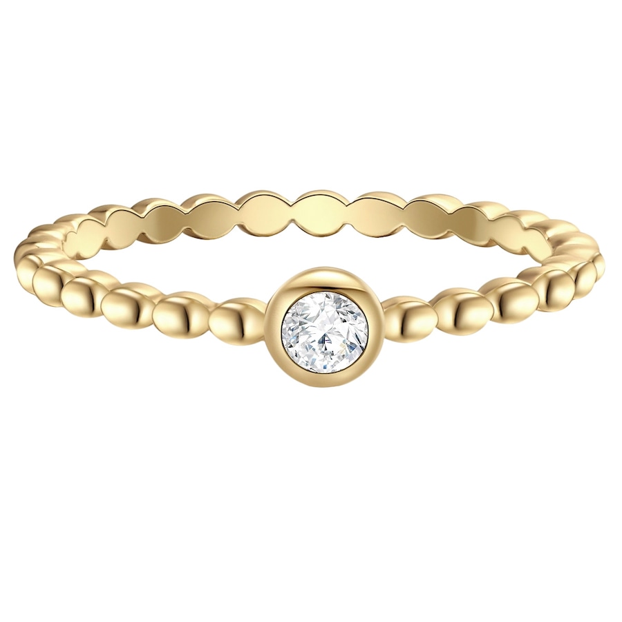 Glanzstücke München Ring Sterling Silber Zirkonia in Gelbgold 52 Damen