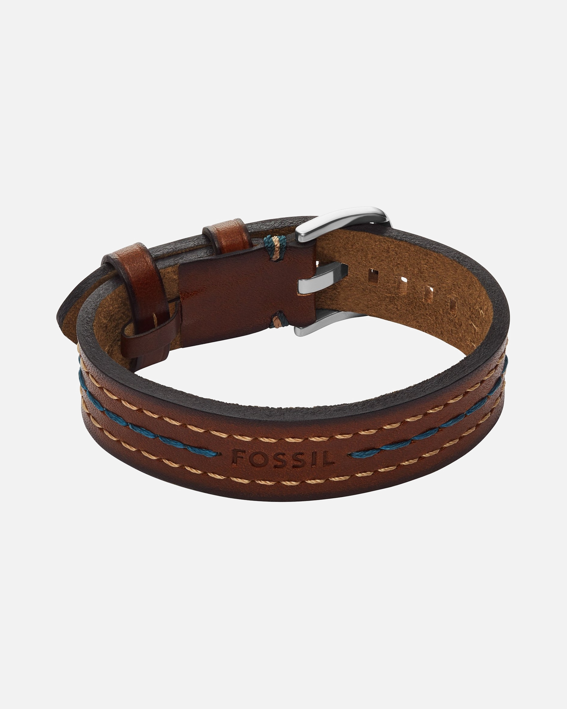 Armband für Männlich Fossil Armband Leder, Edelstahl One Size