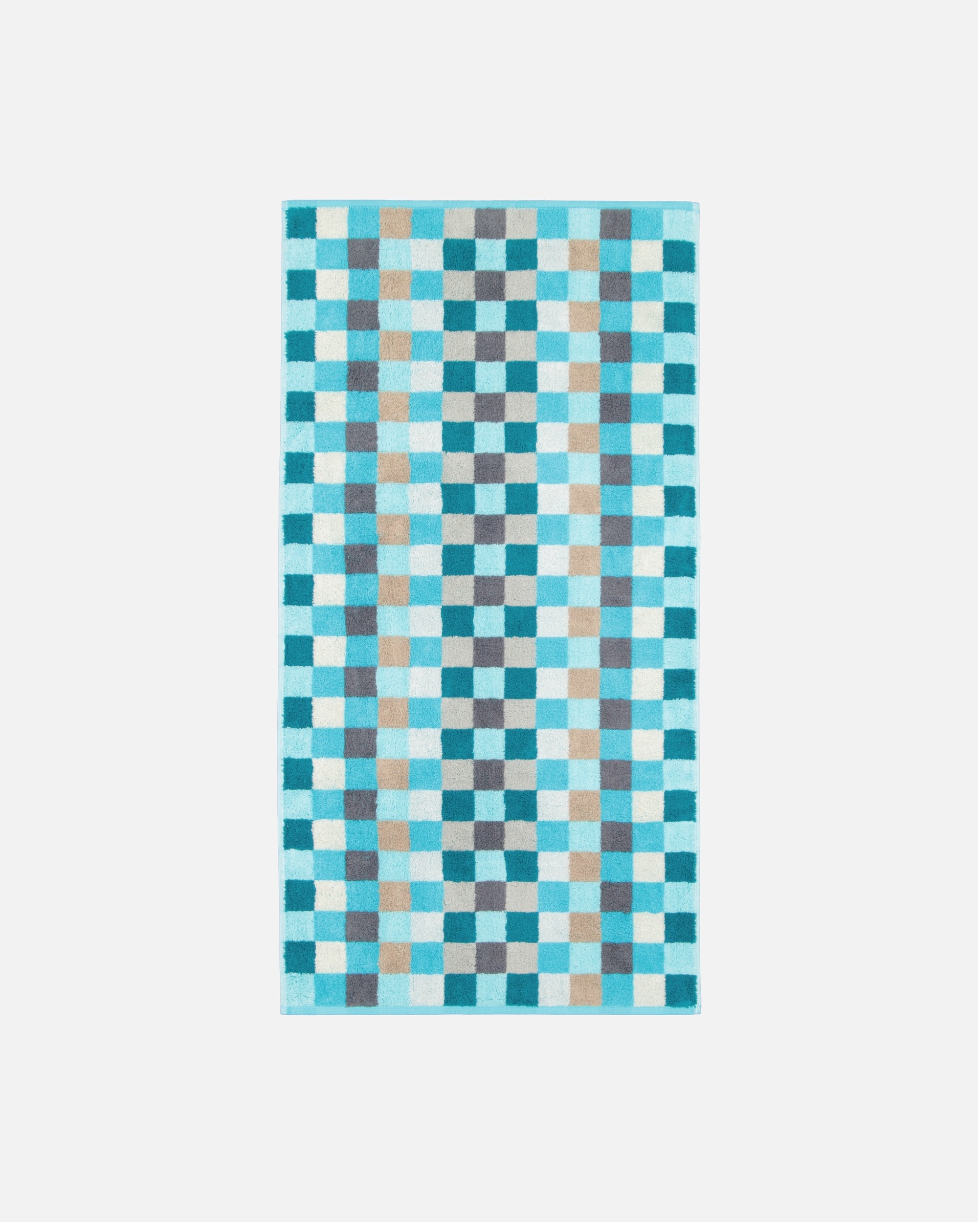 Handtuch für Unisex Cawö Cawö Handtücher Unique Karo 942 türkis - 44 Handtuch 50x100 cm