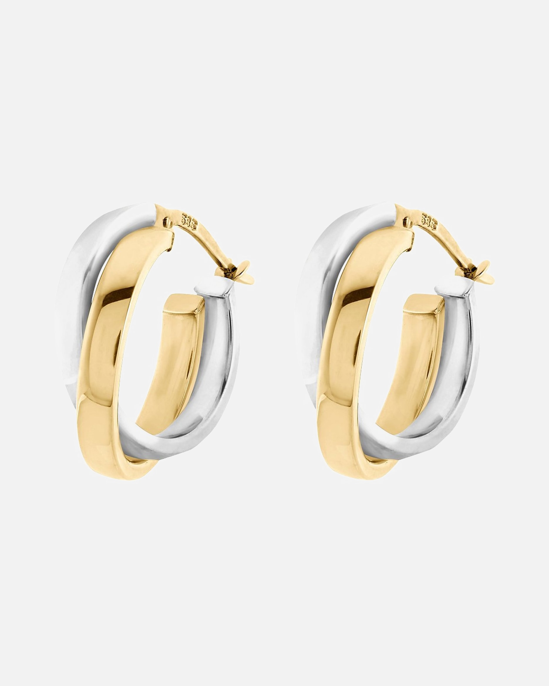 Ohrringe für Weiblich CHRIST Creolen 585er Gelbgold, 585er Weißgold One Size