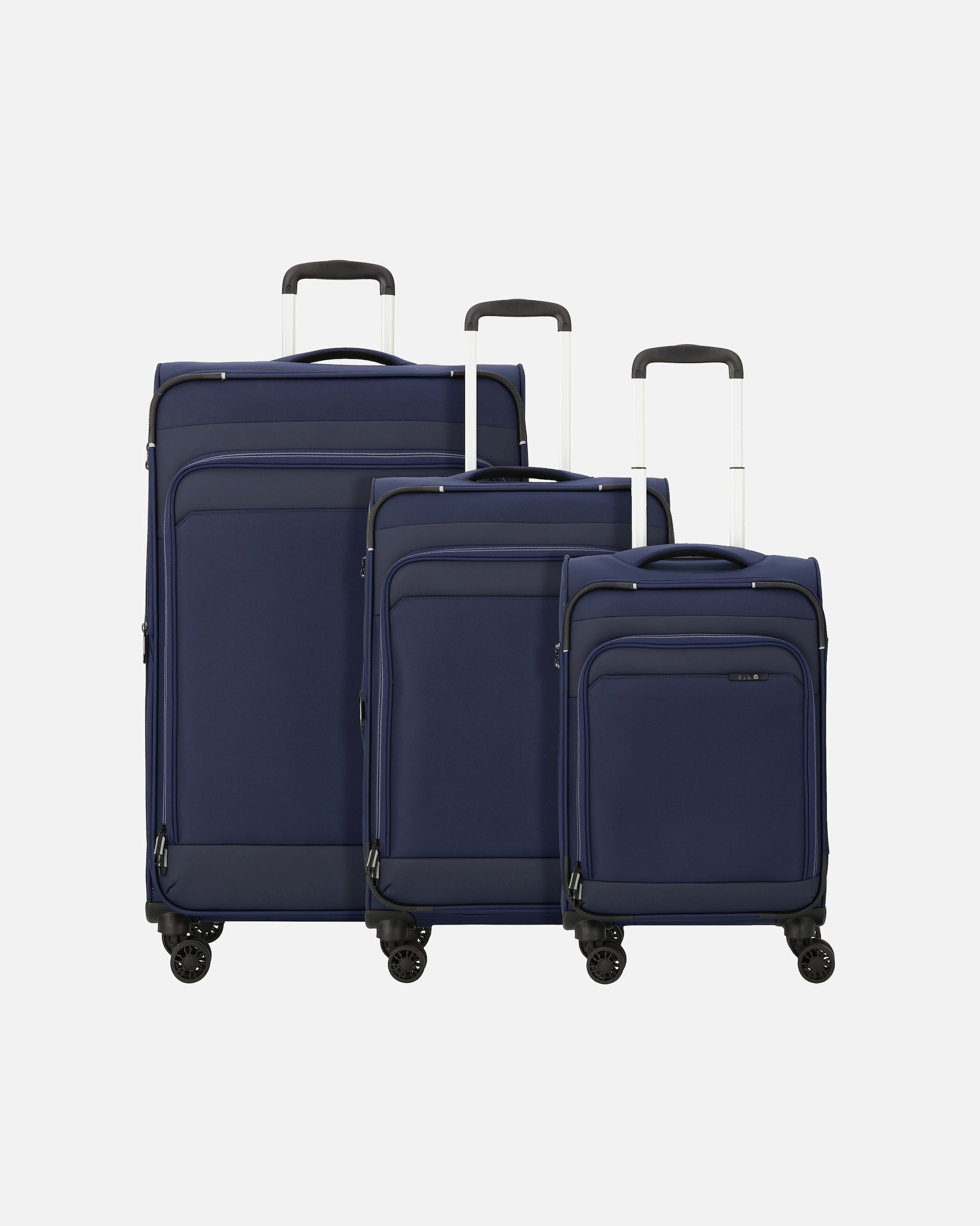 Koffer für Männlich d & n Travel Line 9504 4 Rollen Kofferset 3-teilig mit Dehnfalte navy