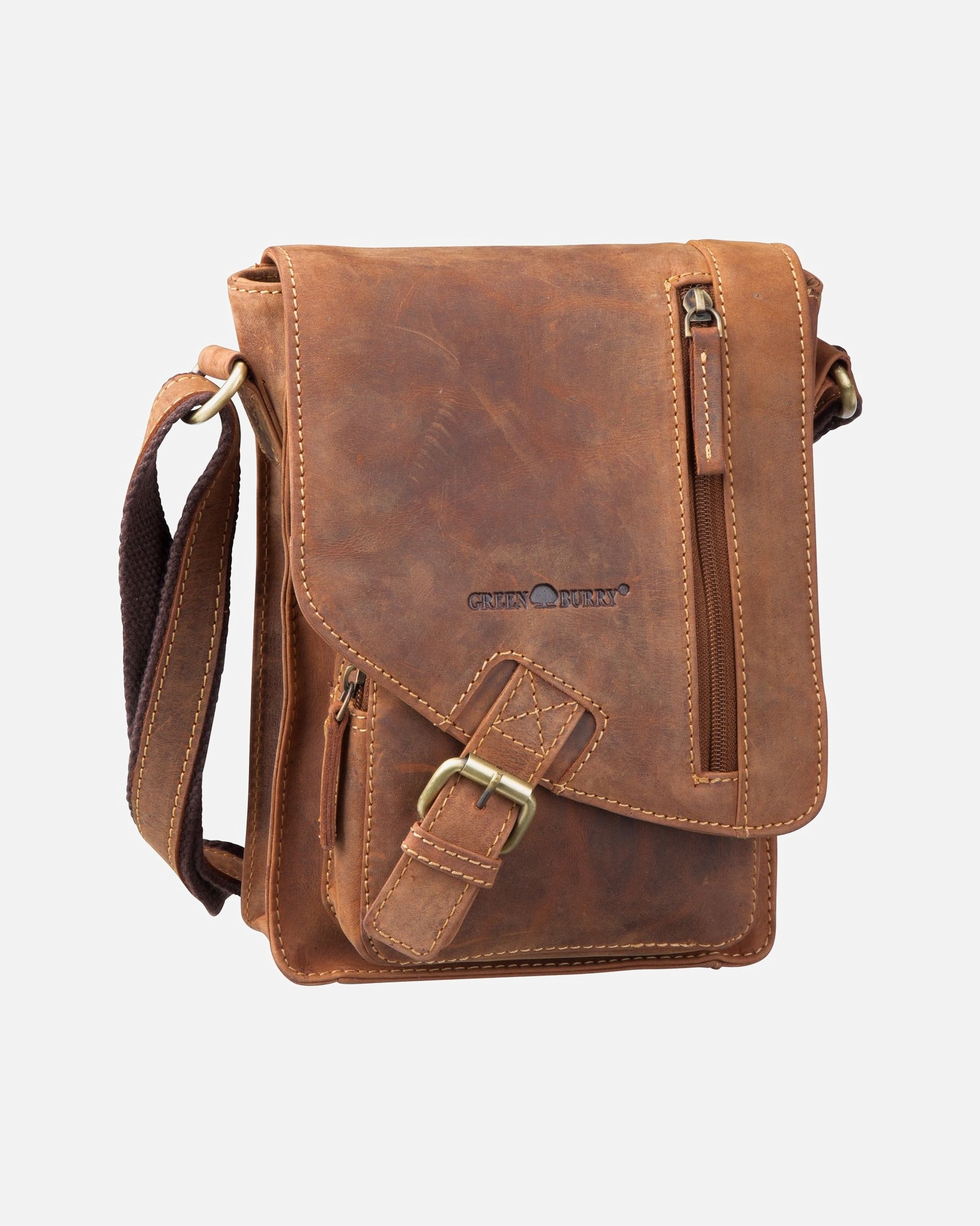 Umhängetasche für Männlich Greenburry Bodybag Vintage 1712 Umhänger Brown
