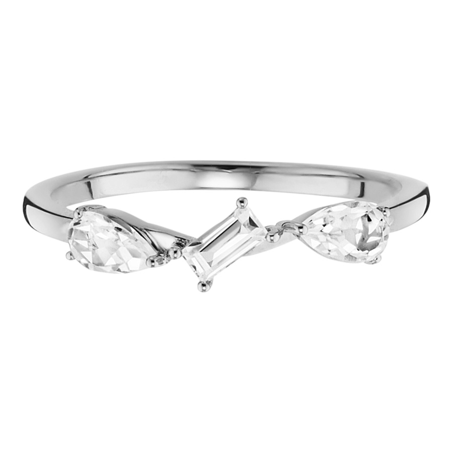 caï Ring 925/- Sterling Silber Weißtopas weiß 0,613ct 056 (17,8) Damen