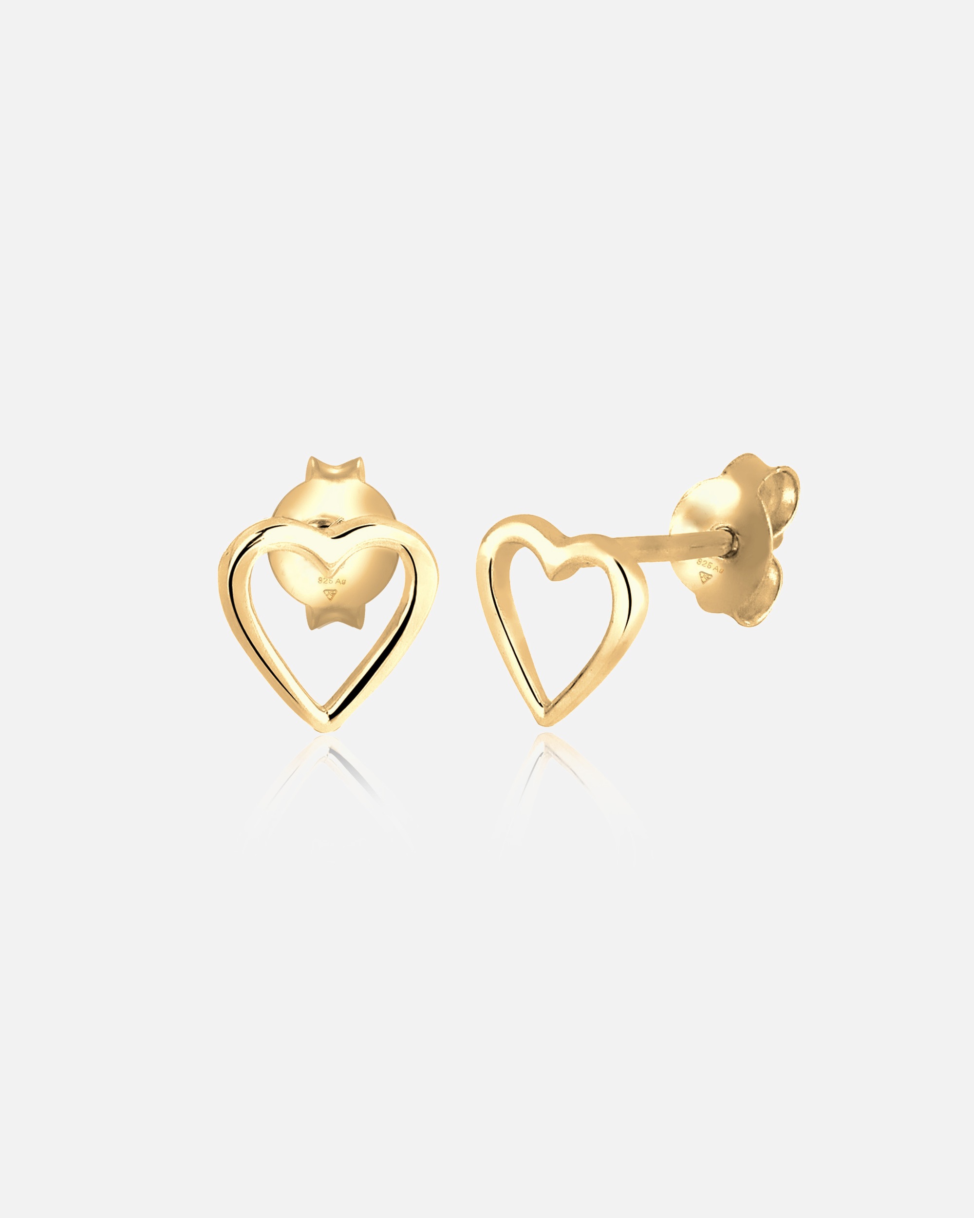 Ohrringe für Weiblich Elli Herz Basic Liebe Filigran Hochwertig 925 Silber goldfarben