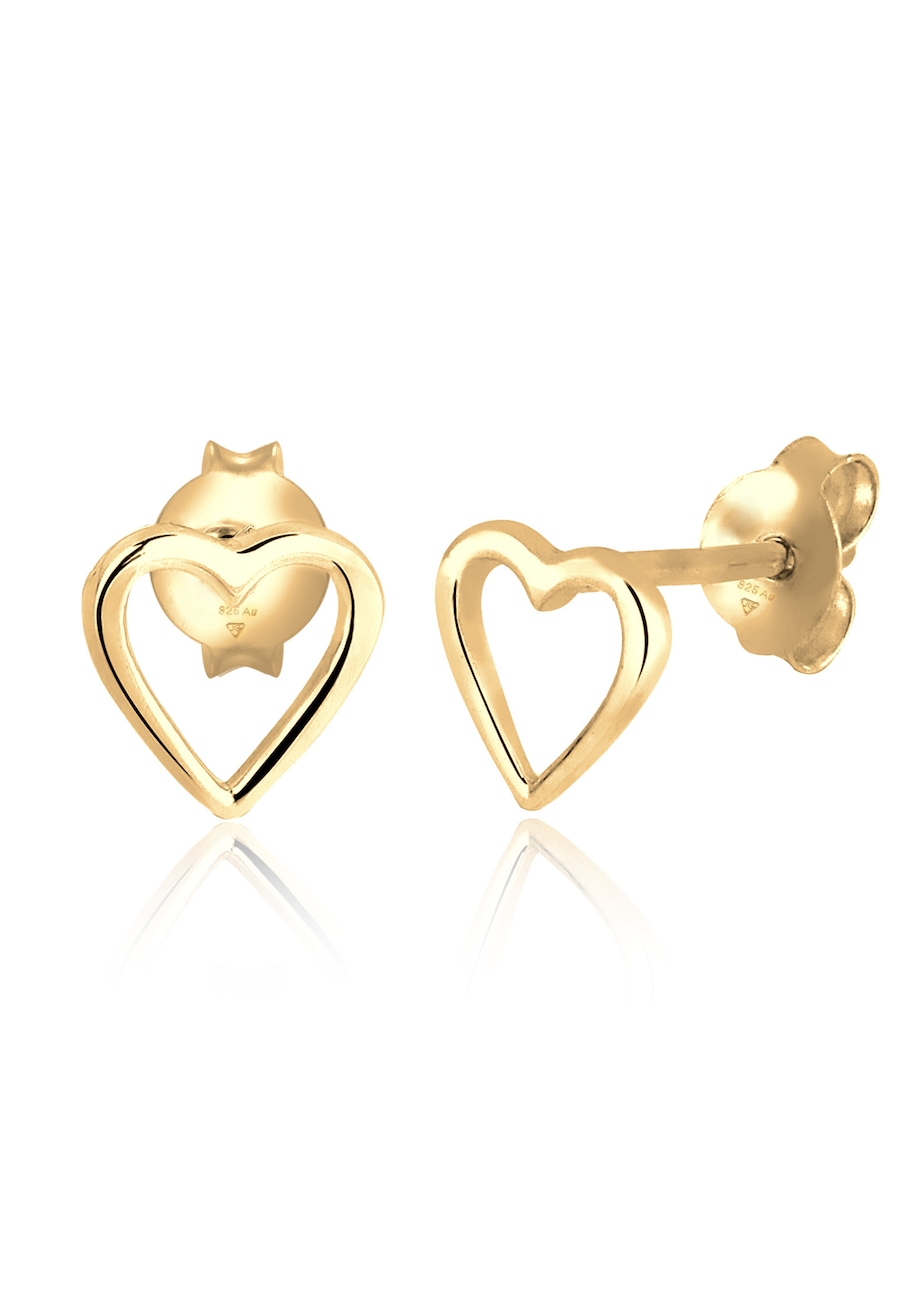 Elli Herz Basic Liebe Filigran Hochwertig 925 Silber goldfarben Damen