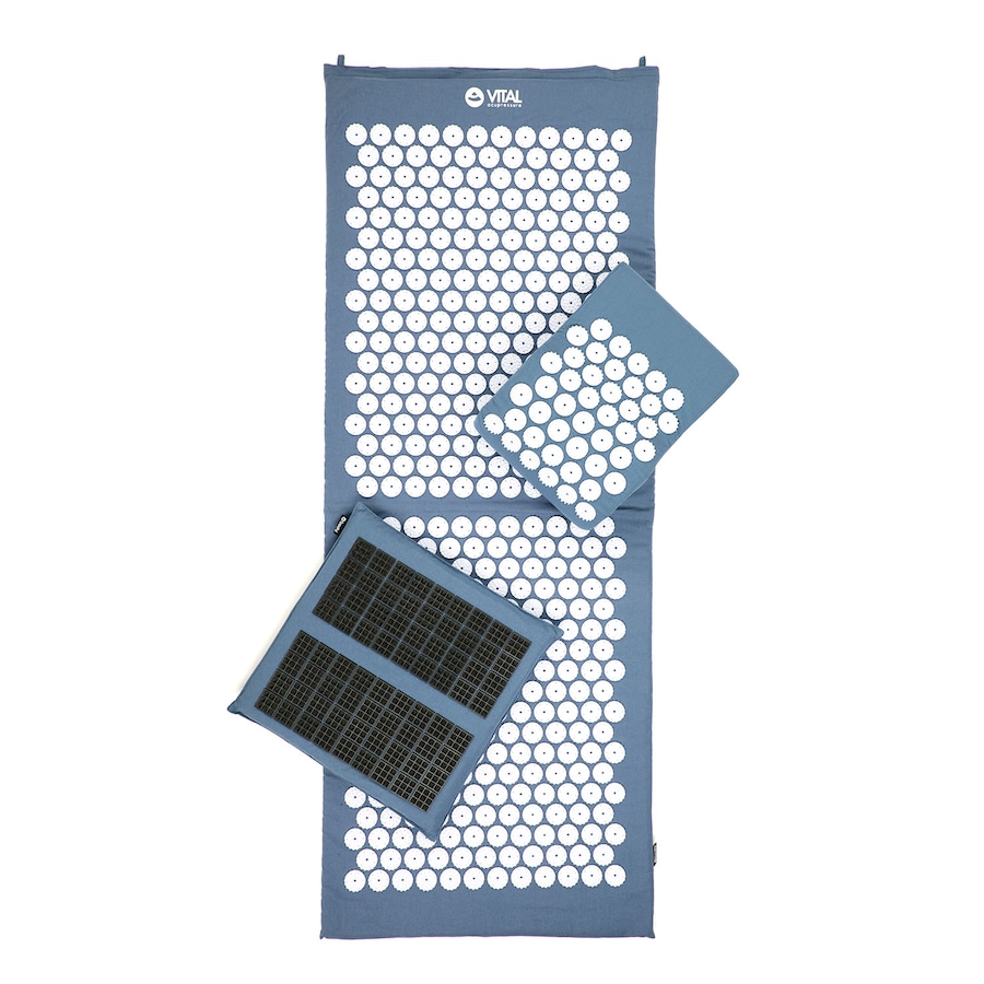 bodhi Vital Akupressur DELUXE-Set XL blau, Matte, Kissen, Fußmatte SPIKY & Tasche | Blau Spiky