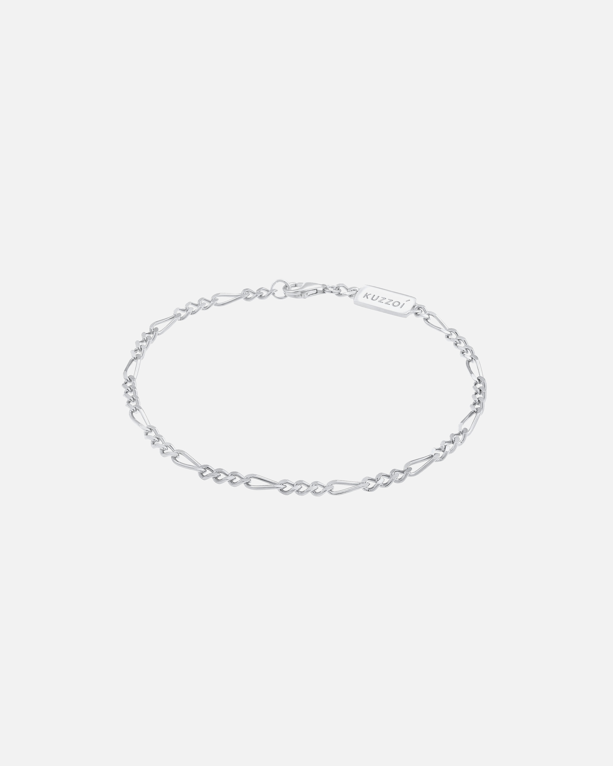 Armband für Männlich KUZZOI Figarokette Massiv Basic Must-Have Cool 925 Silber 21