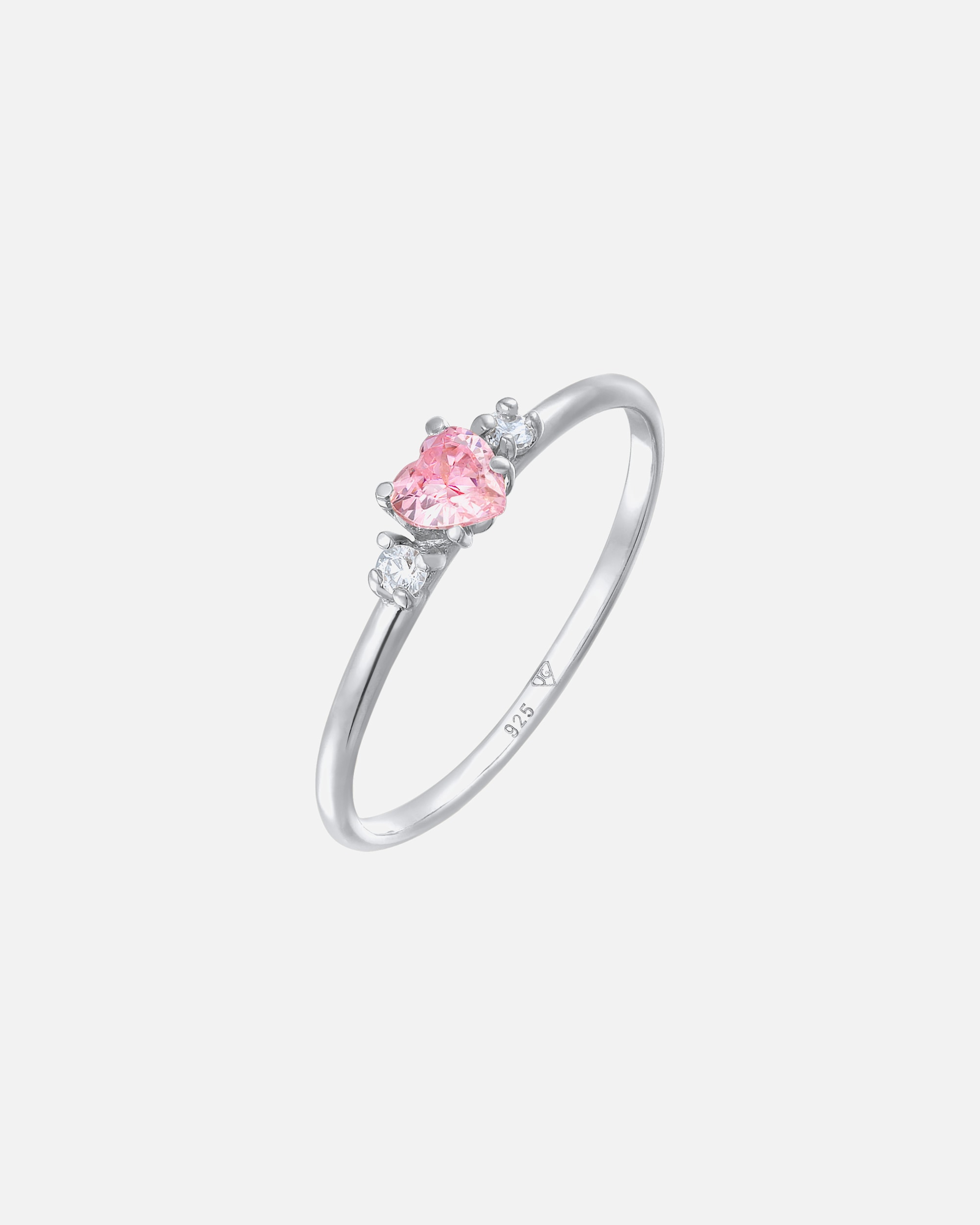 Ring für Weiblich Elli Herz Zirkonia Liebe Verlobung 925 Silber 56