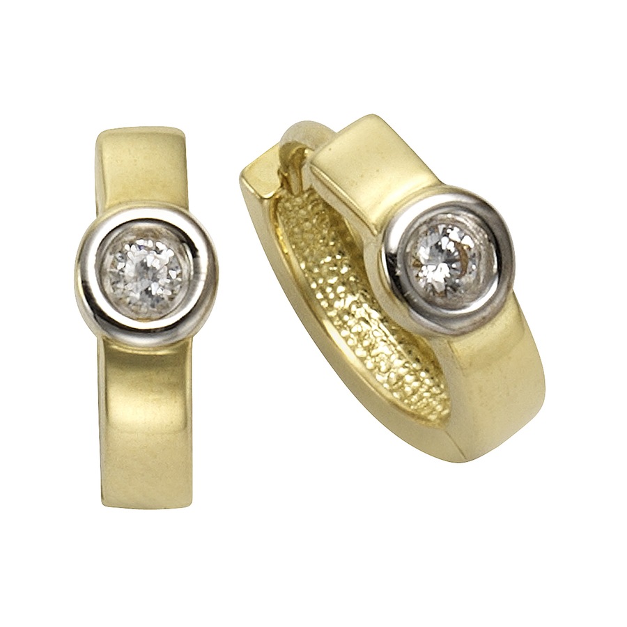 Celesta Ohrring 375/- Gold Zirkonia weiß gelb vergoldet Weiss Damen