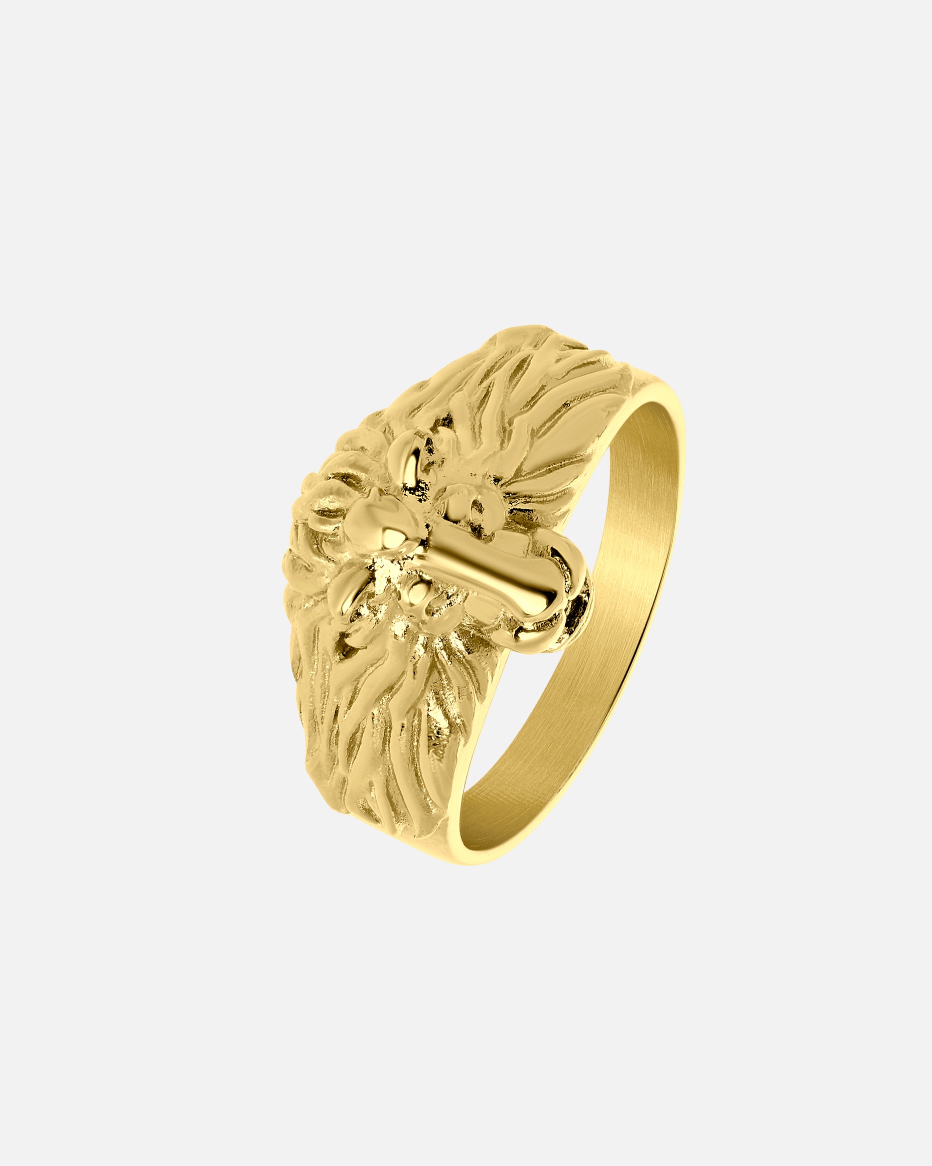 Ring für Männlich Lucardi Ringe Stahl - goldfarbig 57mm