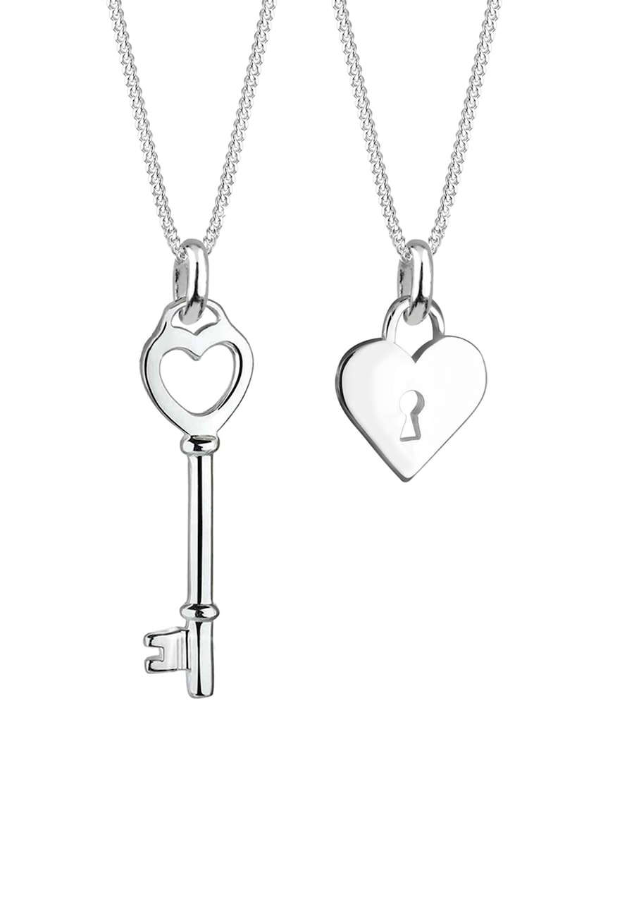 Elli Partnerketten Schlüssel Herz 925 Sterling Silber 45 Damen