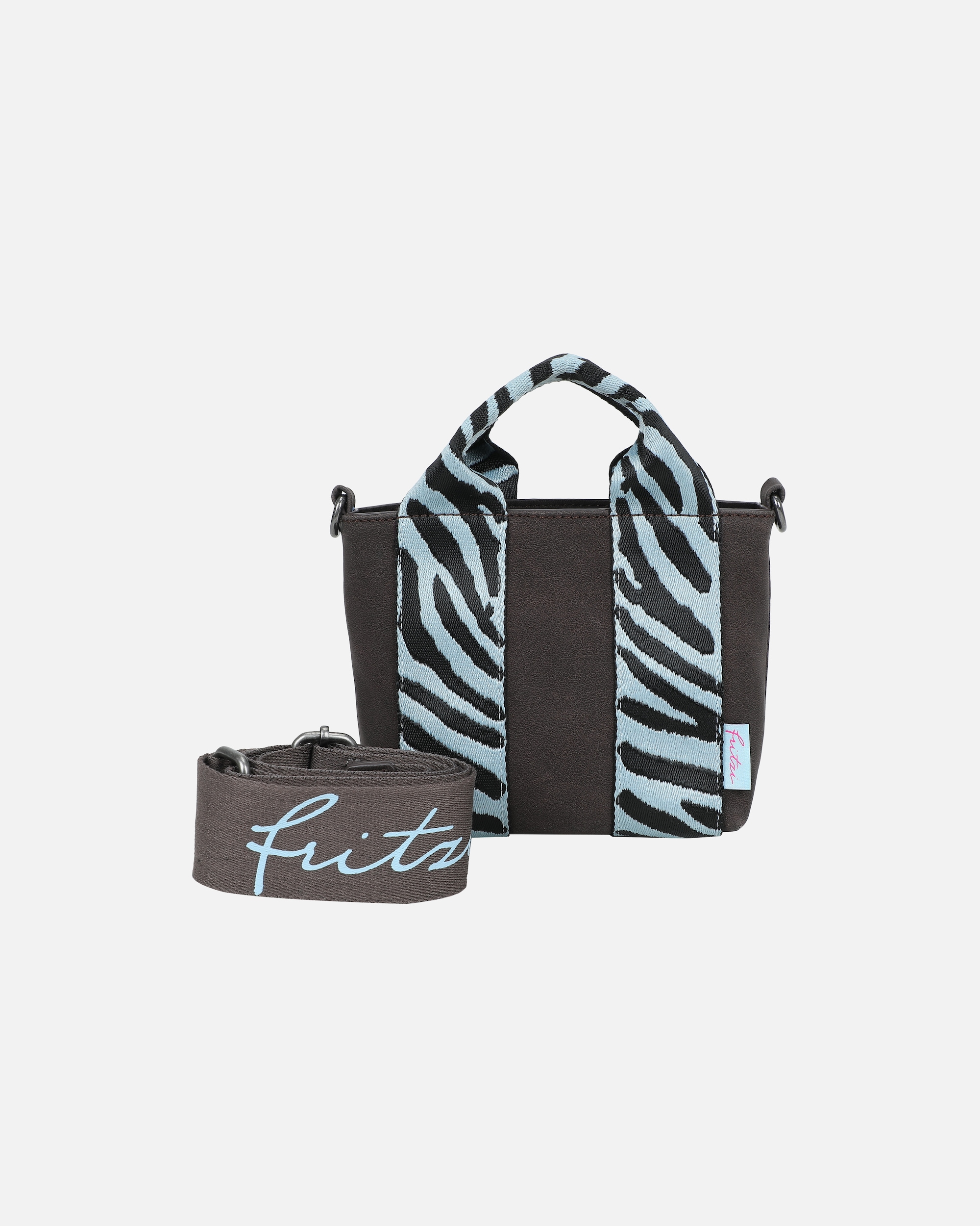 Umhängetasche für Weiblich Fritzi aus Preußen Crosstasche Fritzi Bini Heritage Espressini mit breitem Webbing-Schulterriemen grau