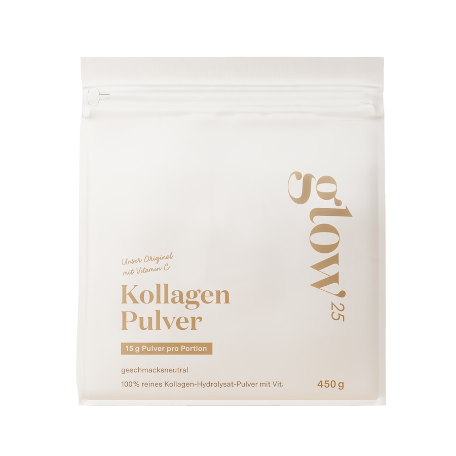 Glow25 Kollagen Pulver - Unser Original mit Vitamin C Premium Hydrolysat Peptide Typ 1 und 3 450g 0.45 kg
