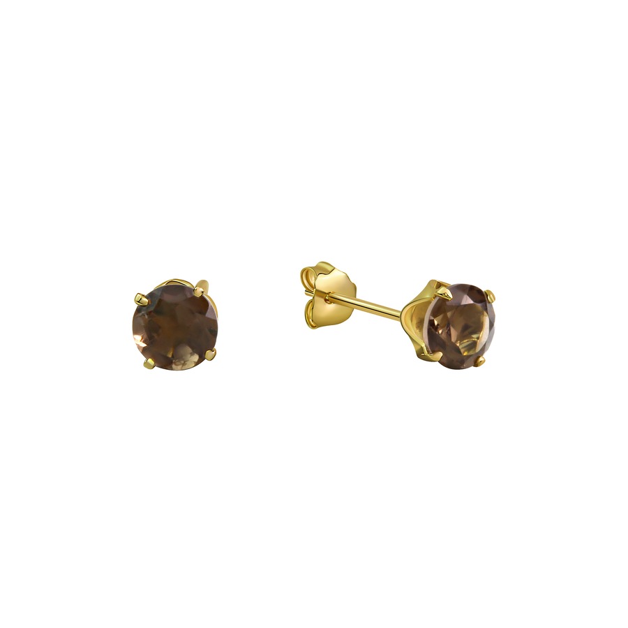 Fascination by Ellen K. Ohrringe 585/- Gold Rauchquarz braun gelb vergoldet Damen