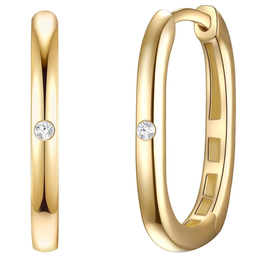 Lulu & Jane Diamant-Creolen Sterling Silber Diamant in Gelbgold Gold Damen